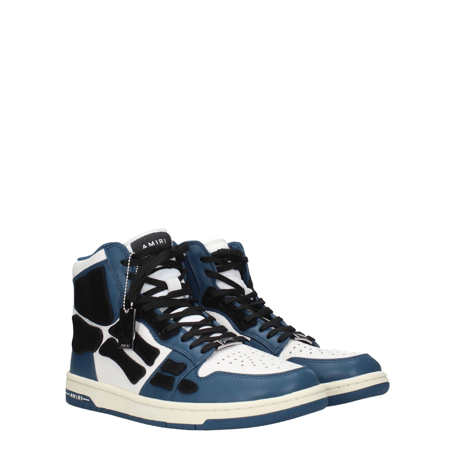 Amiri Sneakers Uomo Pelle Bianco Blu Navy