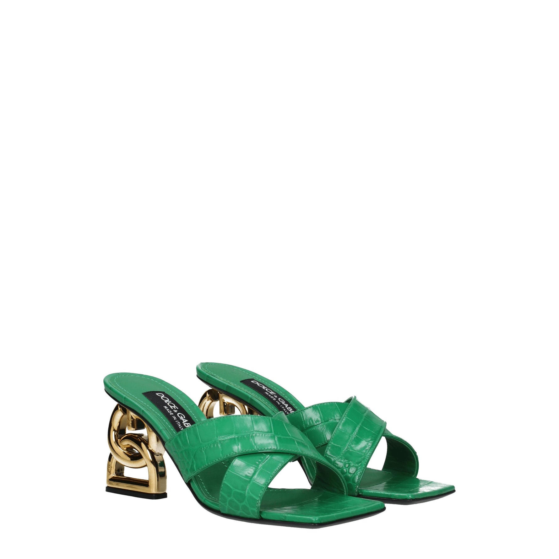 Dolce&Gabbana Sandali Donna Pelle Verde Erba