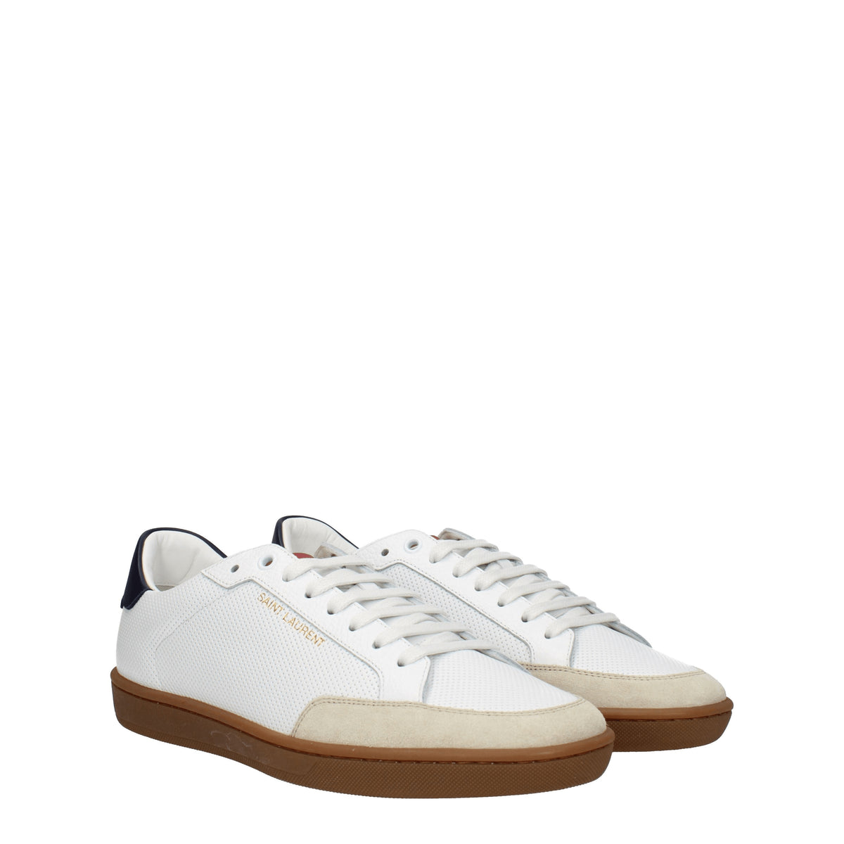 Saint Laurent Sneakers Uomo Pelle Bianco Blu