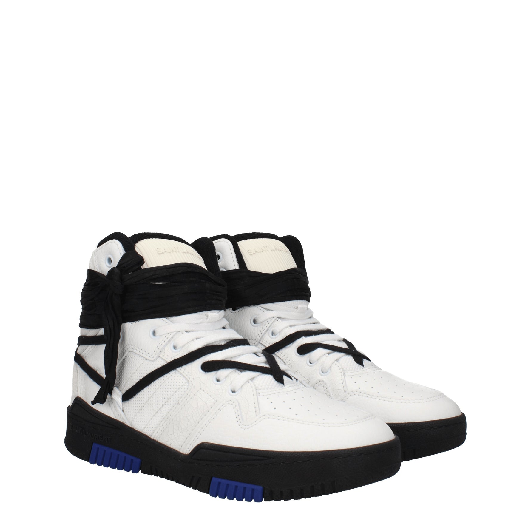 Saint Laurent Sneakers Uomo Pelle Bianco Nero