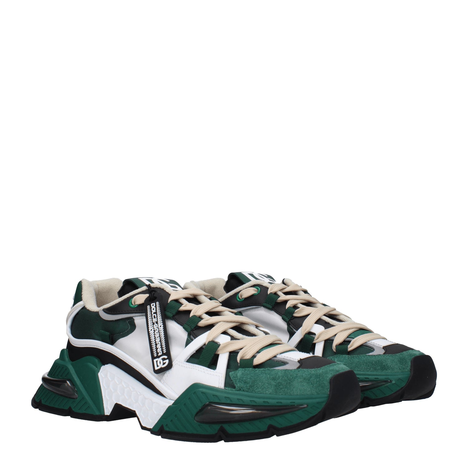 Dolce&Gabbana Sneakers Uomo Tessuto Verde Nero