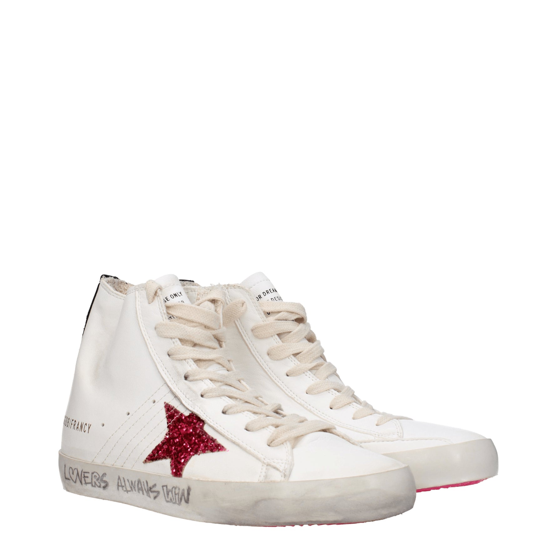 Golden Goose Sneakers francy classic Donna Pelle Bianco Fuxia