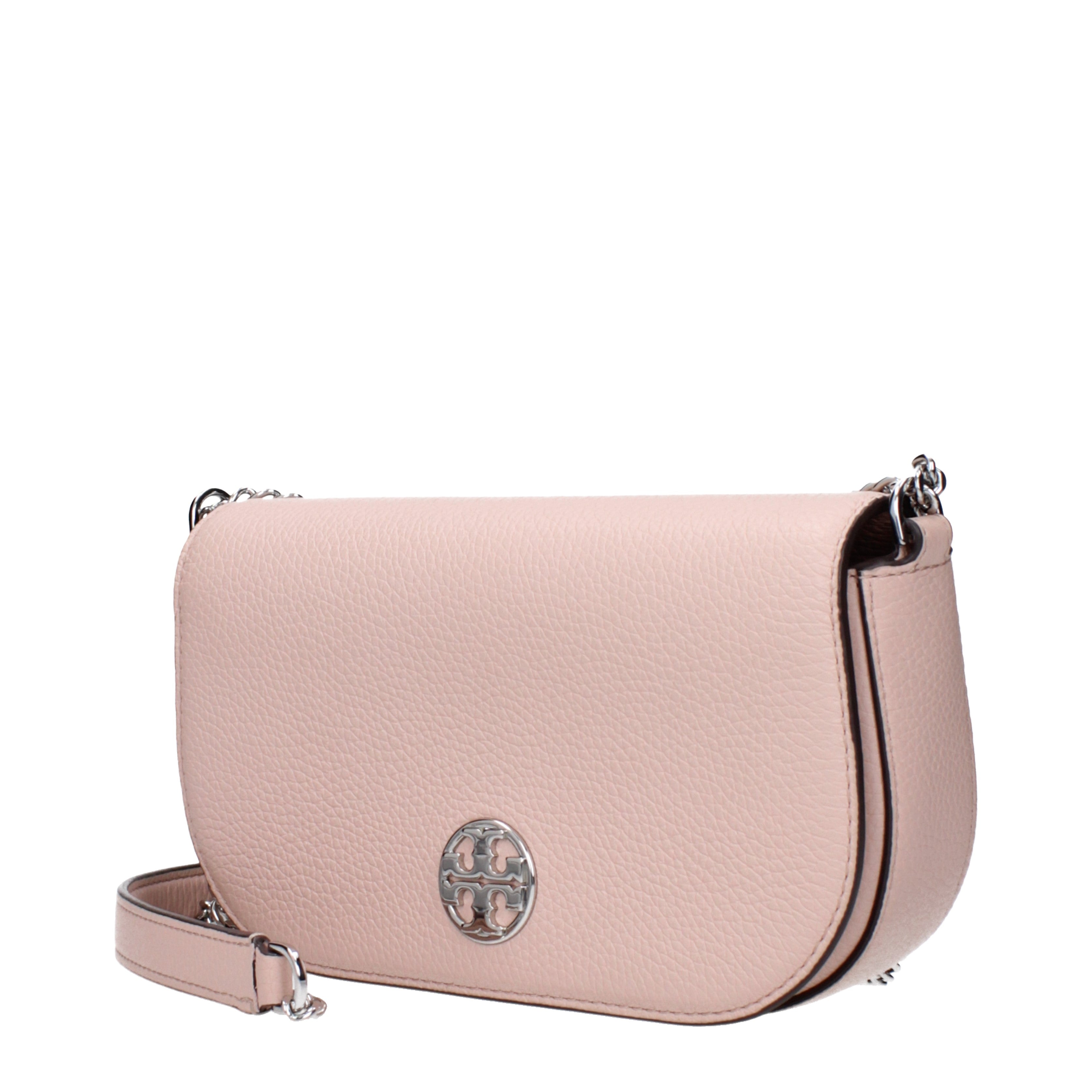 Tory Burch Crossbody Bags Women Leather Pink/Silver | B-Exit