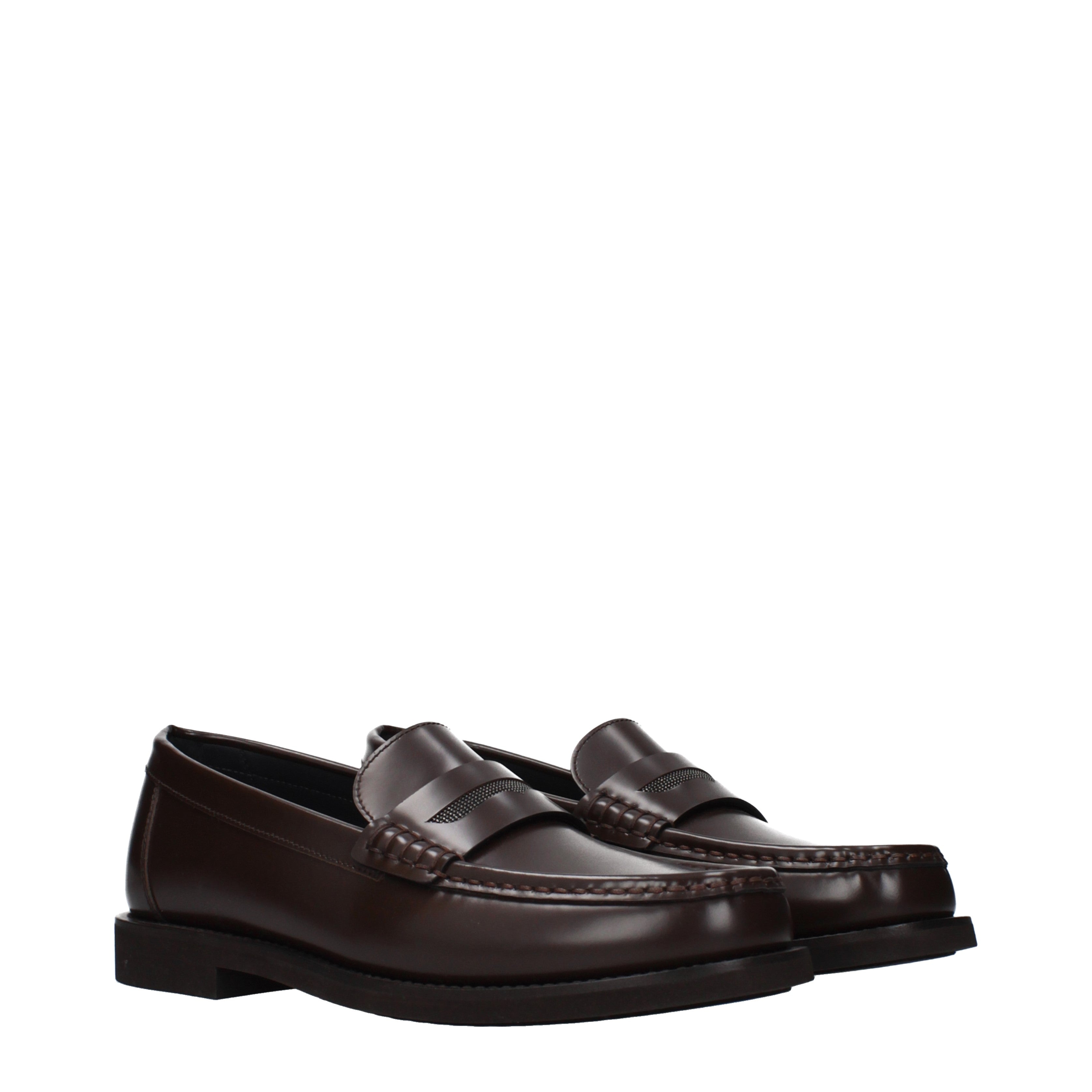 Brunello Cucinelli Loafers Women Leather Brown | B-Exit – B-Exit