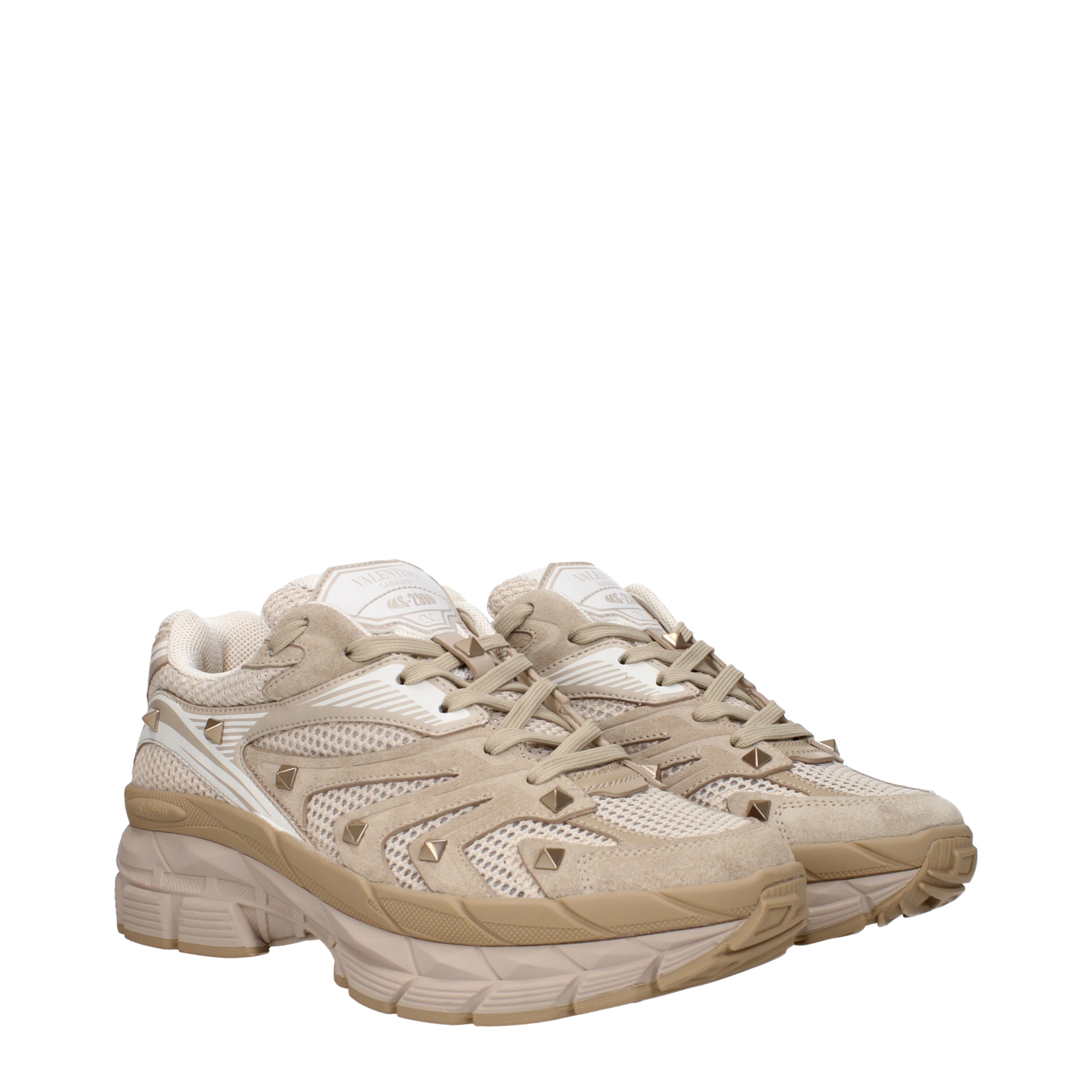 Valentino Garavani Sneakers Men Fabric Beige/Mousse | B-Exit – B