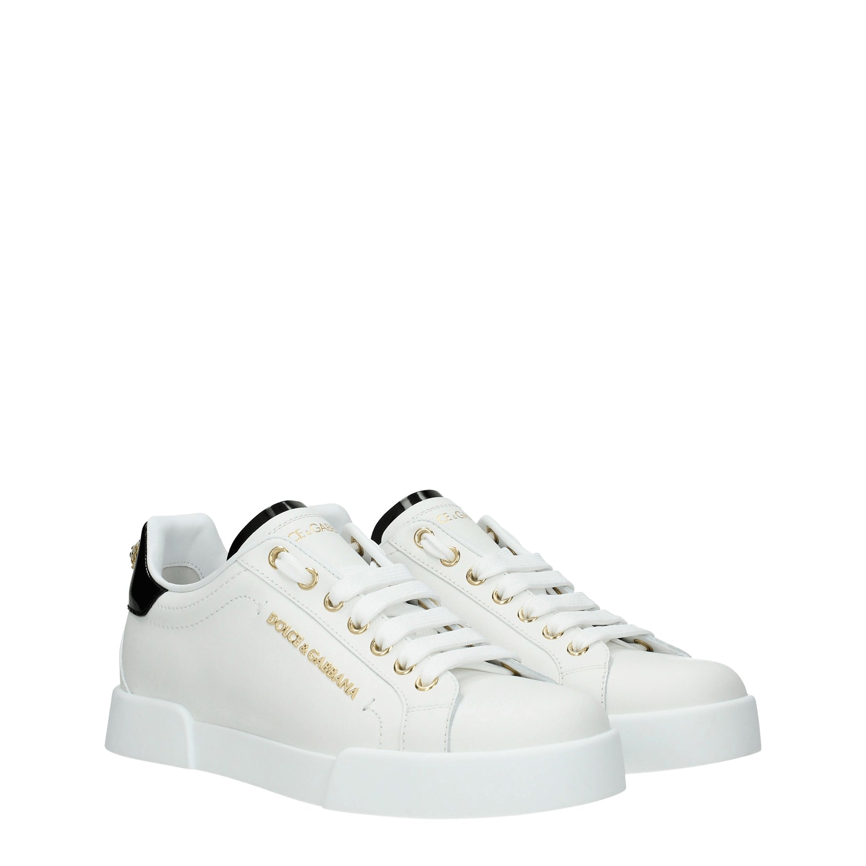 Dolce&Gabbana Sneakers portofino Donna Pelle Bianco Nero
