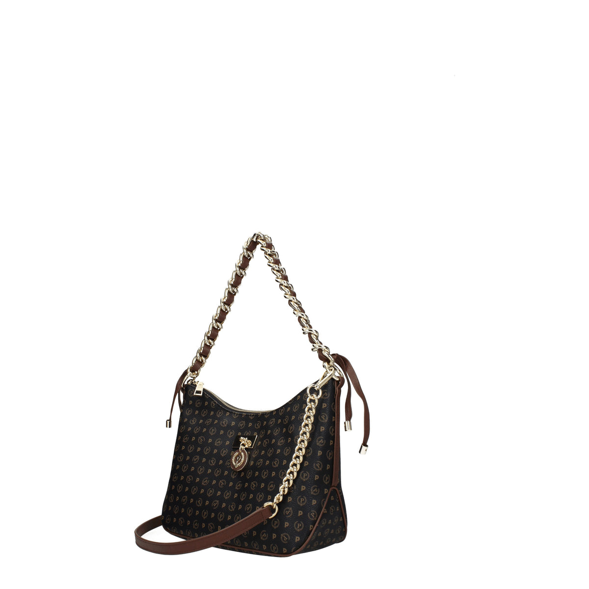 Pollini Borse a Spalla Donna PVC Nero Marrone