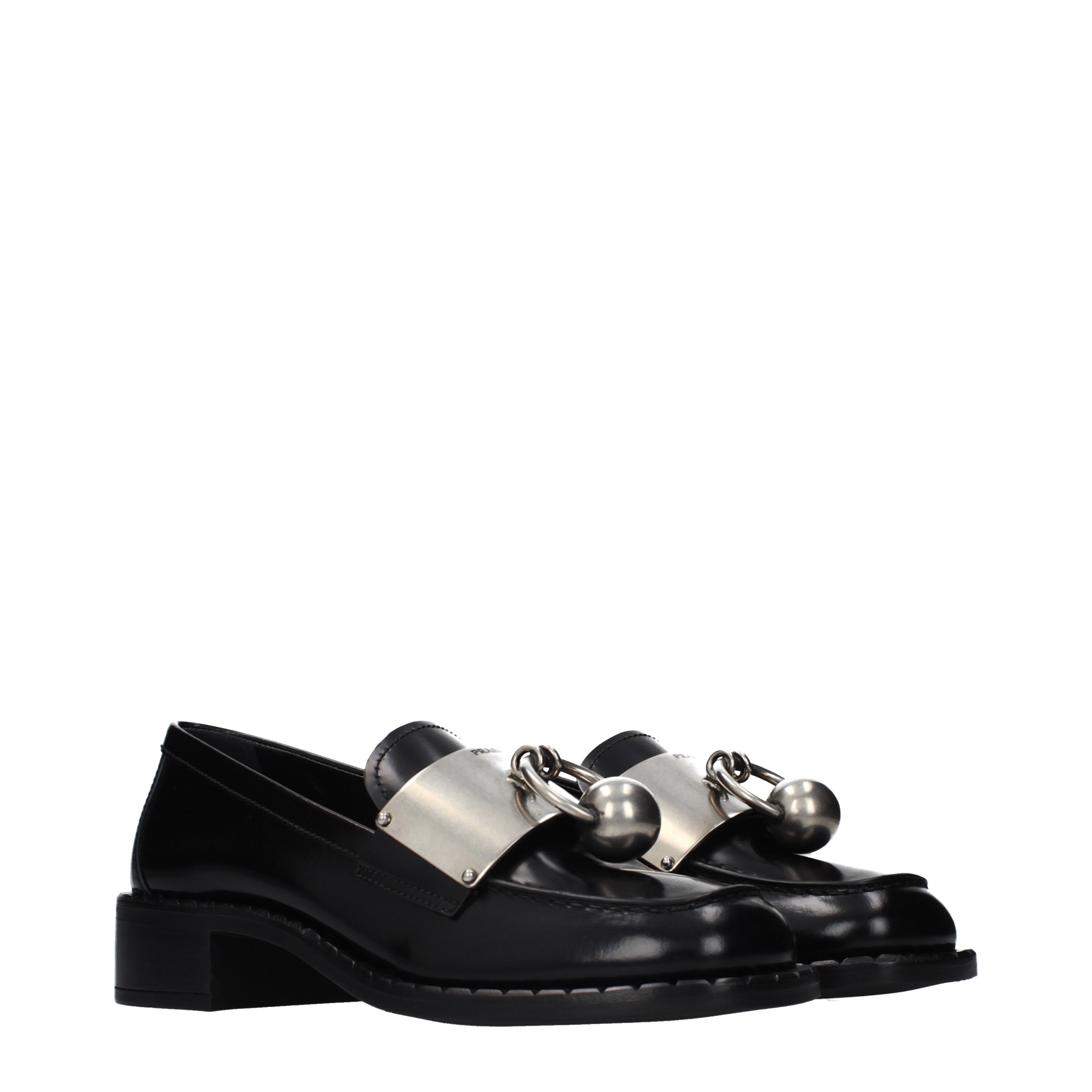 Prada Loafers Women Leather Black | B-Exit – B-Exit top shop online