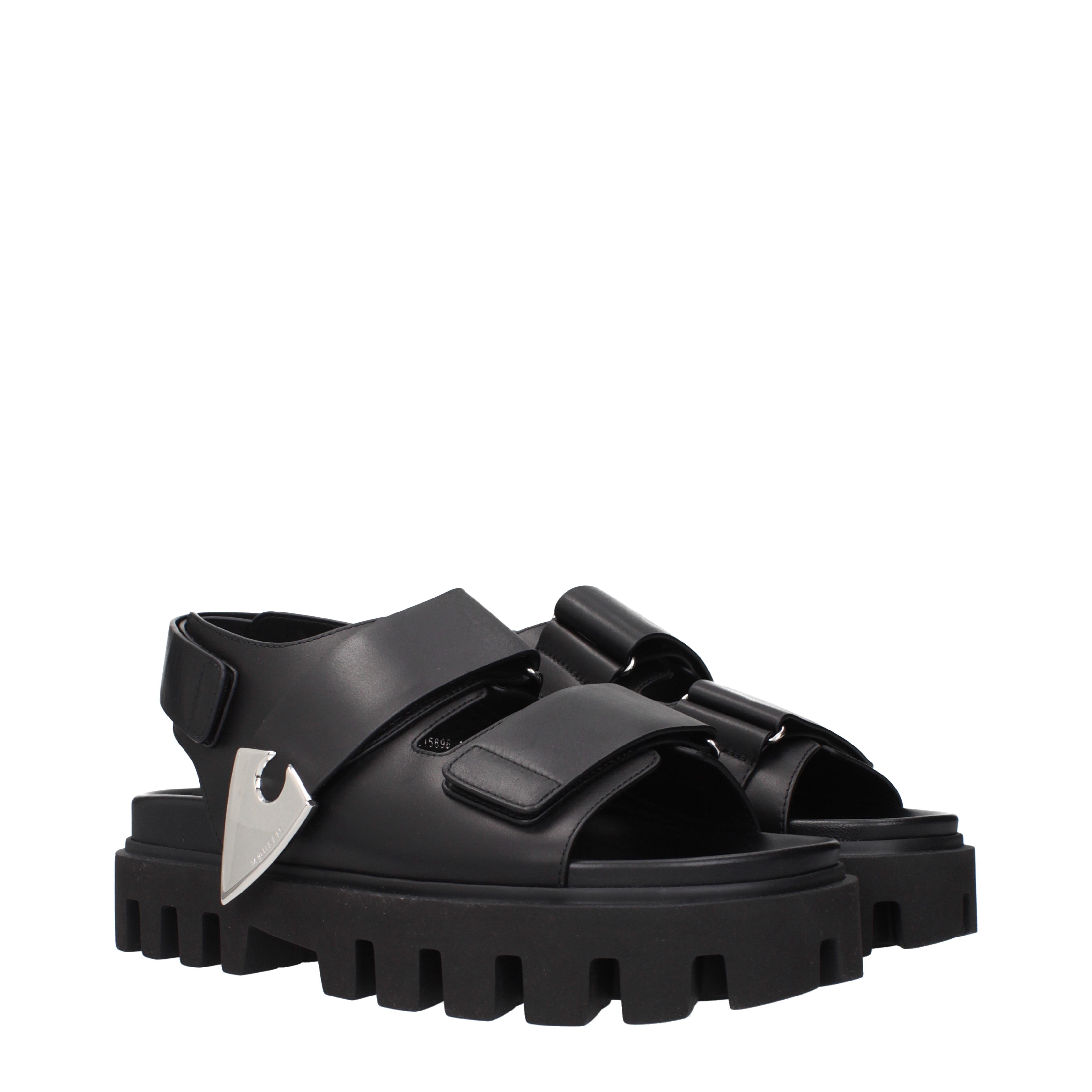 Alexander McQueen サンダル 男性 皮革 黒 | B-Exit – B-Exit top shop