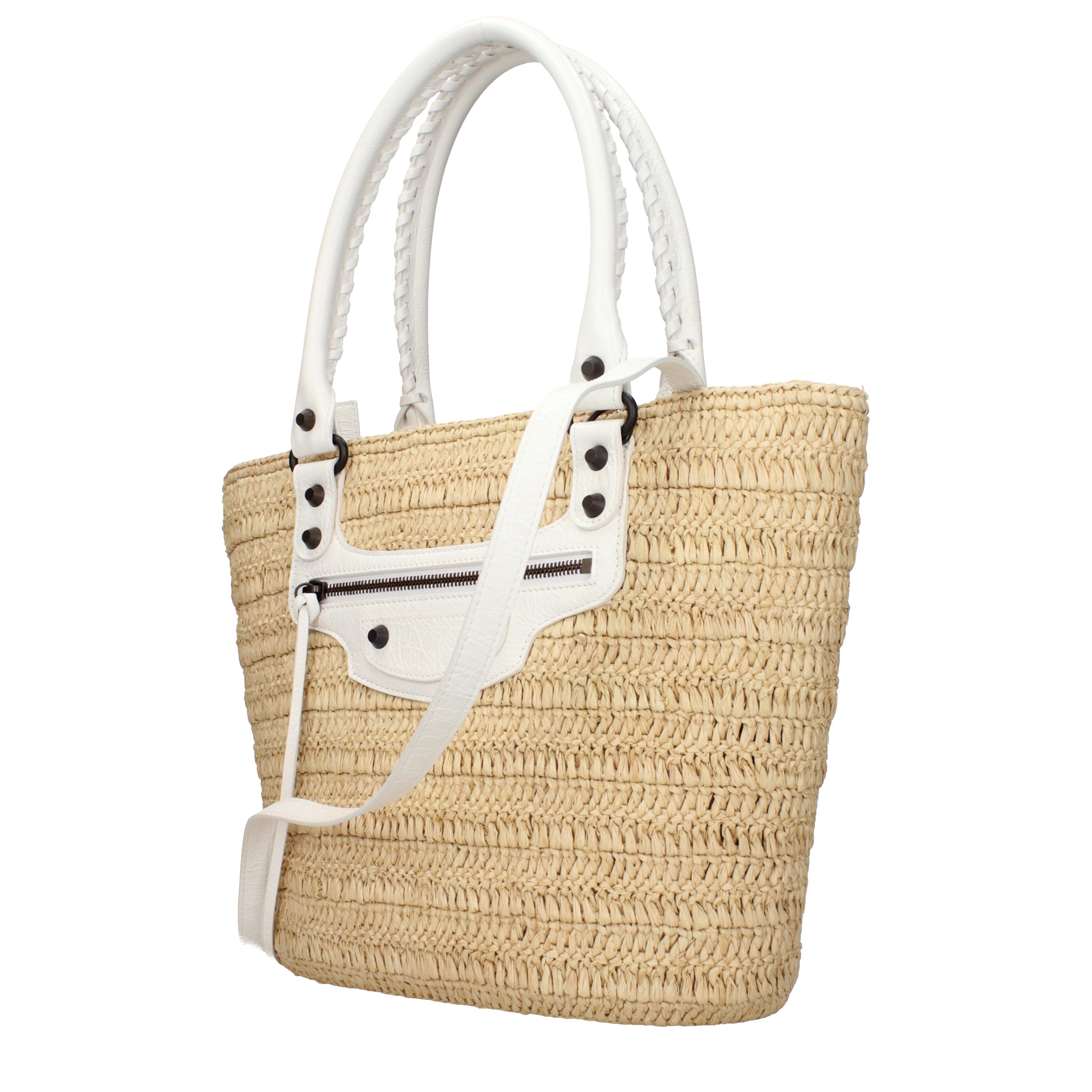 Balenciaga Shoulder Bags Women Raffia Beige/White | B-Exit – B Balenciaga Shoulder Bags Women Raffia Beige/White | B-Exit – B