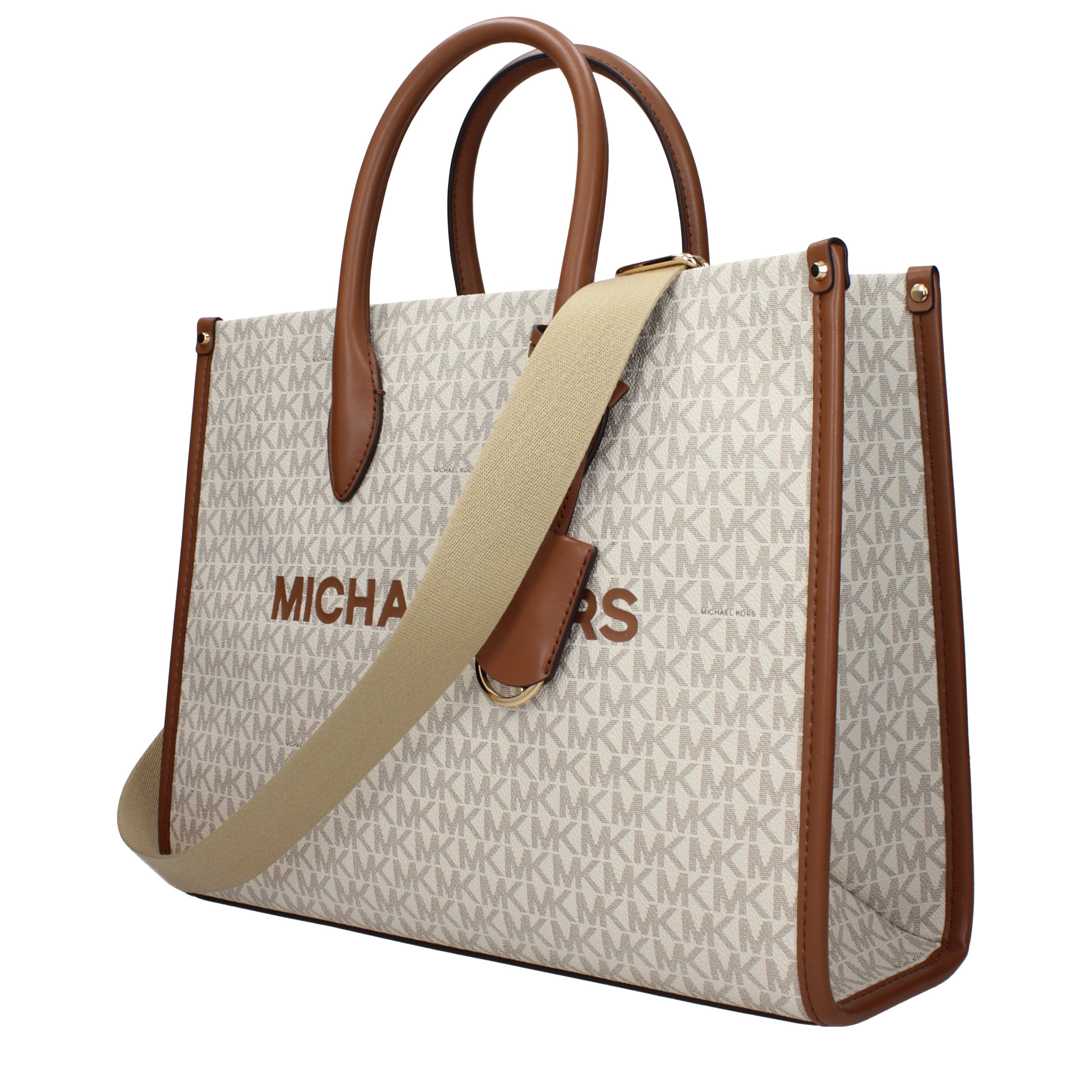 Michael Kors Handbags Women Fabric Beige/Brown | B-Exit – B-Exit