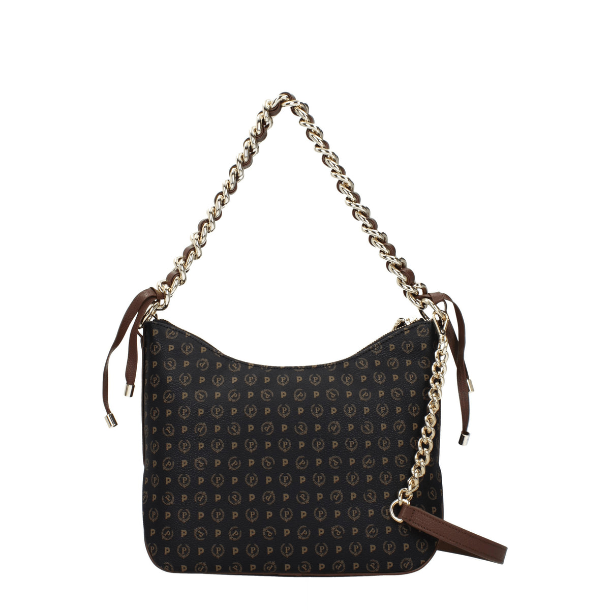 Pollini Borse a Spalla Donna PVC Nero Marrone