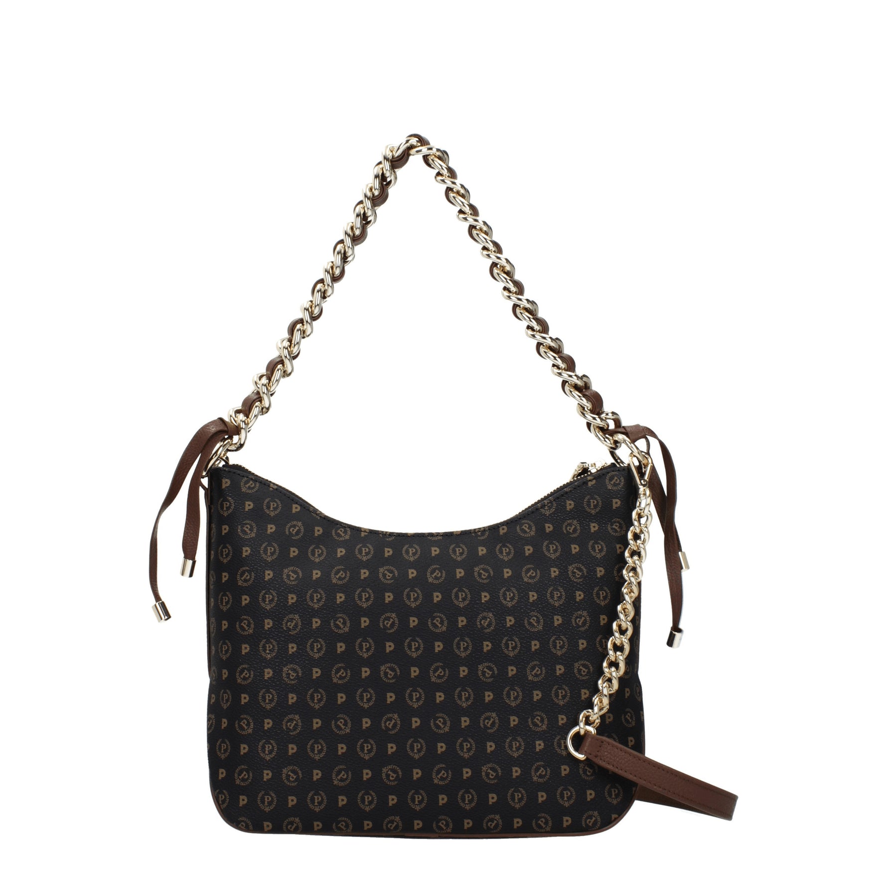 Pollini Borse a Spalla Donna PVC Nero Marrone