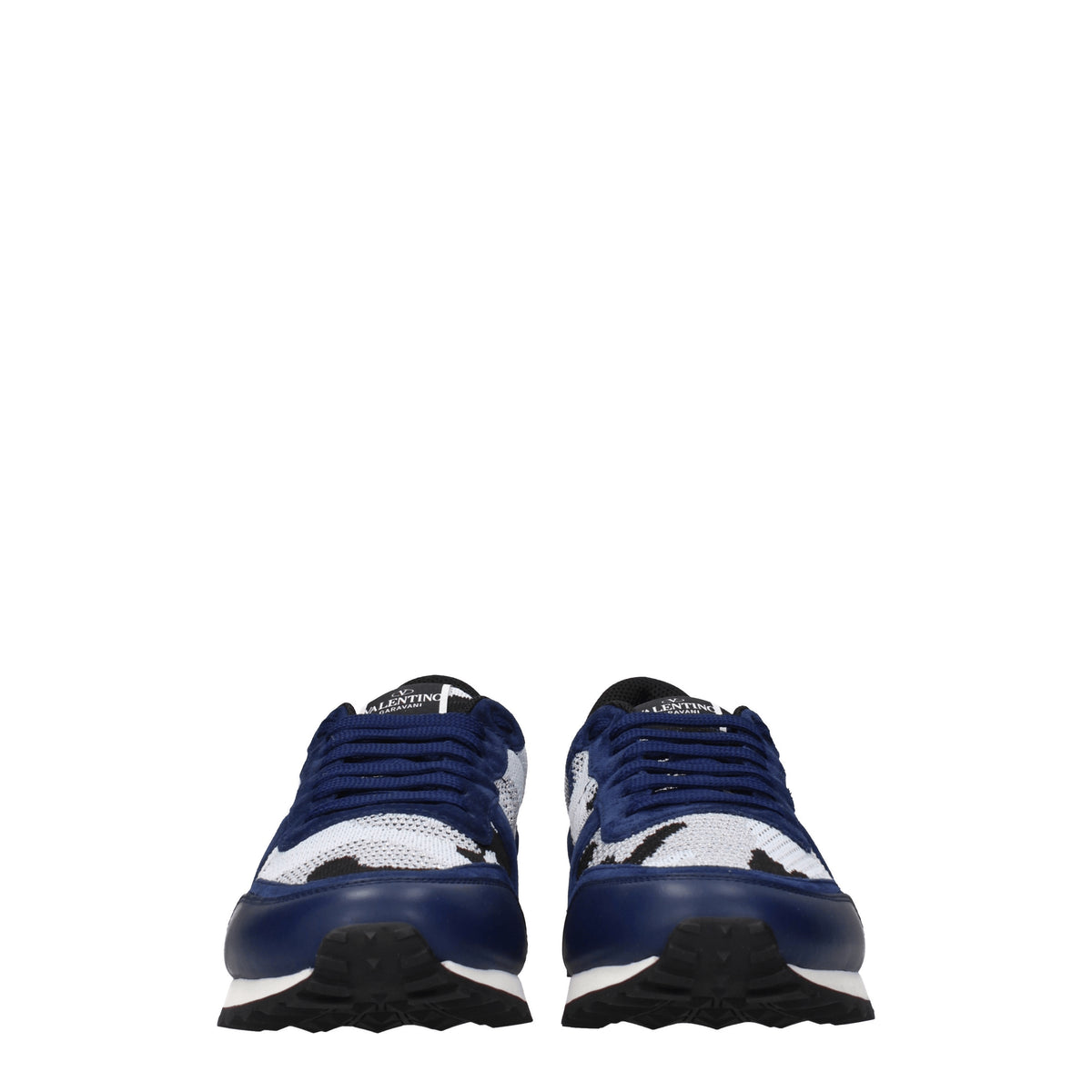 Valentino Garavani Sneakers Uomo Tessuto Argento Blu