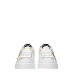 Dolce&Gabbana Sneakers Donna Pelle Bianco Oro
