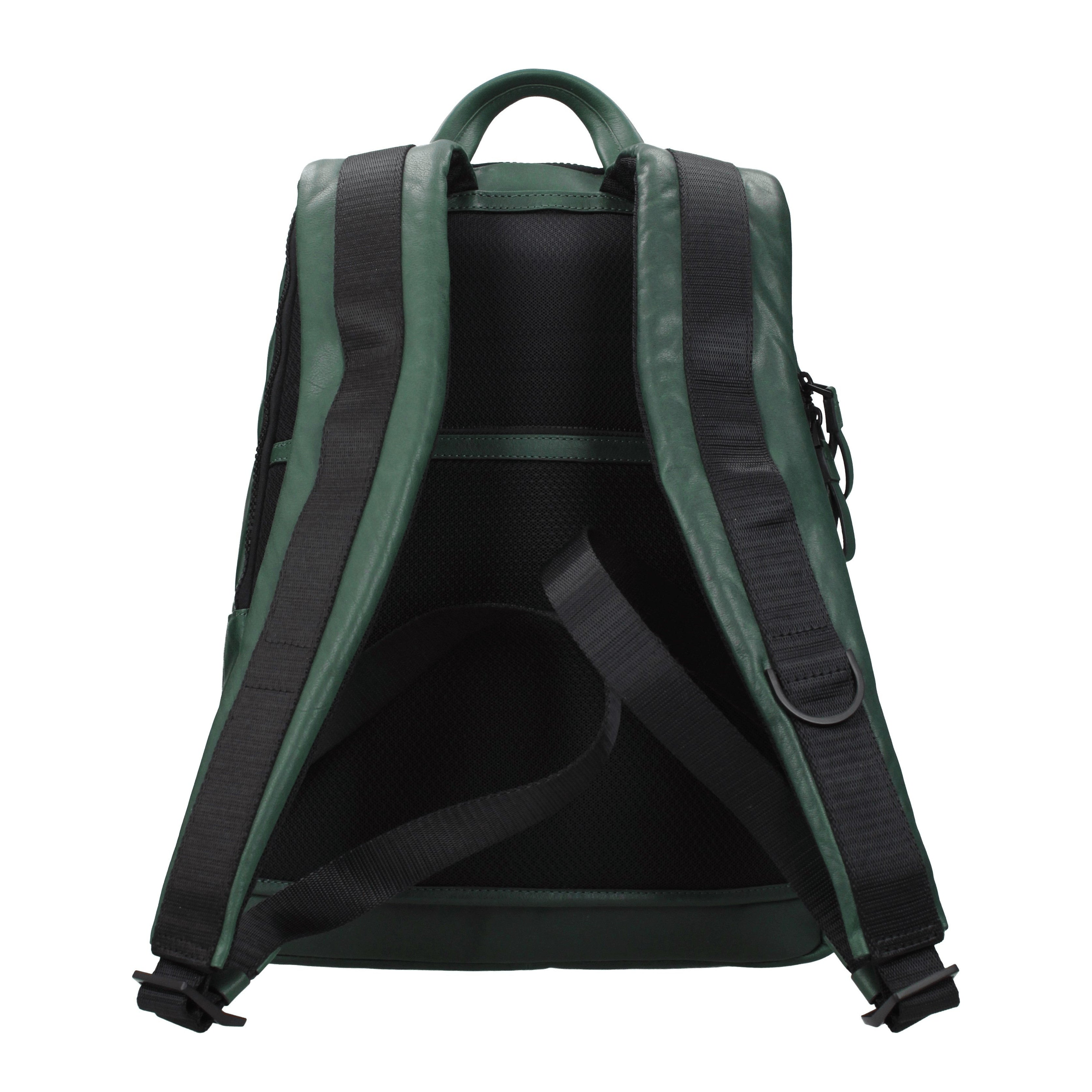 Piquadro Backpacks and Bumbags Men Leather Green/Bottle Green | B