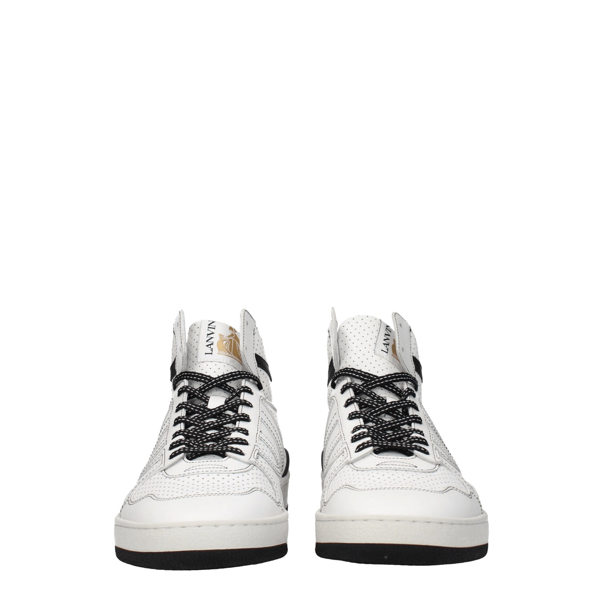 Lanvin Sneakers Uomo Pelle Bianco Nero