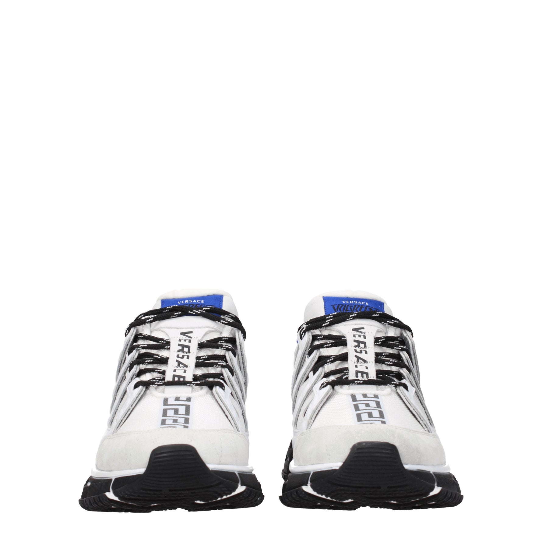 Versace Sneakers trigreca Uomo Camoscio Bianco Blu Navy