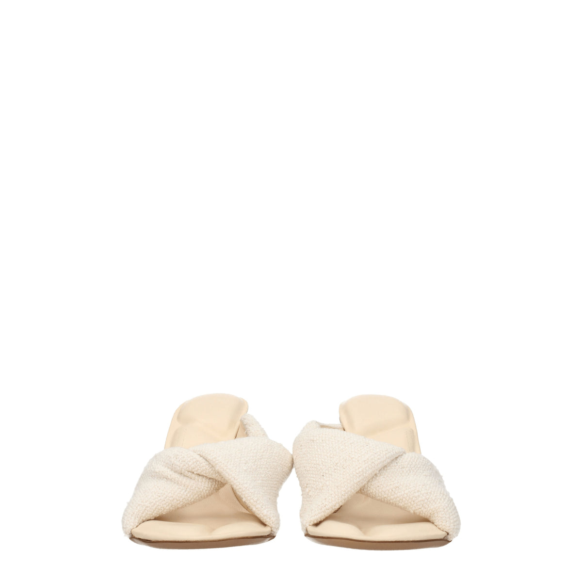 Jacquemus Sandali Donna Tessuto Beige Bianco Sporco