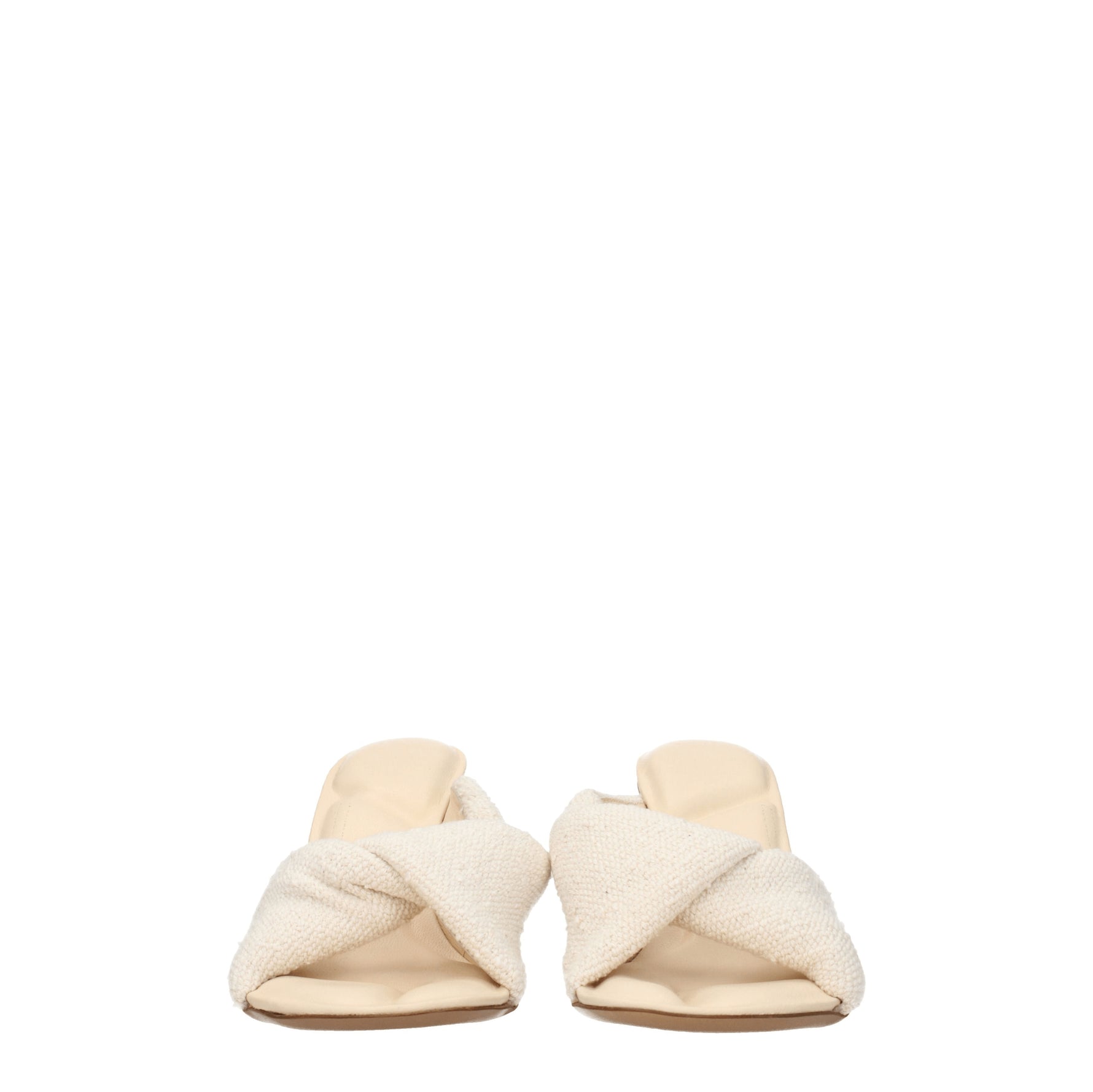 Jacquemus Sandali Donna Tessuto Beige Bianco Sporco