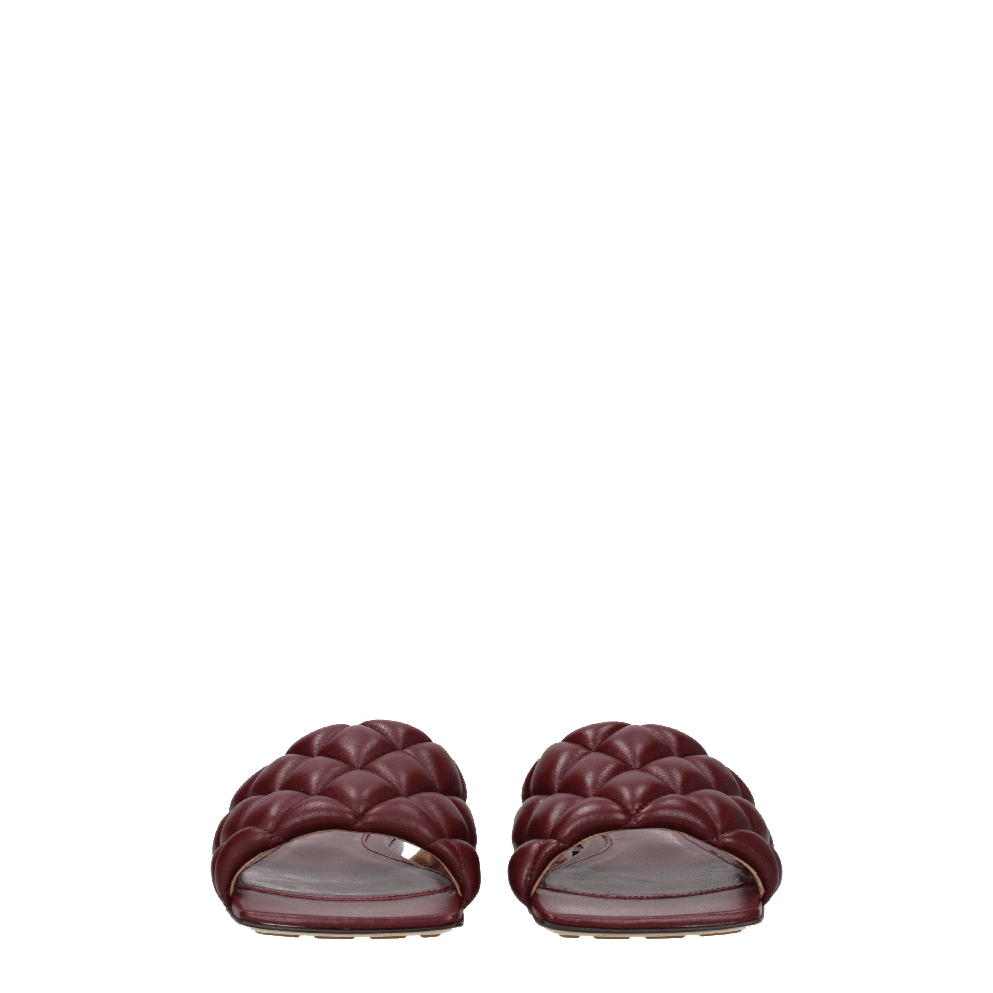 サンダル・ミュール BOTTEGA VENETA  Slippers and Clogs Women Leather Red/Merlot Bottega Veneta Slippers and Clogs Women Leather Red/Merlot