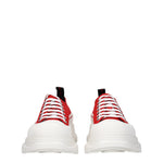 Alexander McQueen Sneakers Uomo Tessuto Rosso Rosso Brillante