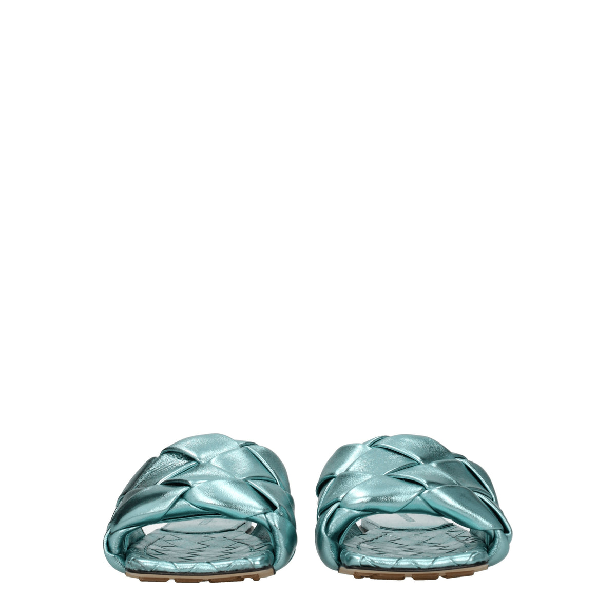 Bottega Veneta Ciabatte e Zoccoli Donna Pelle Celeste Luna Ghiacciata