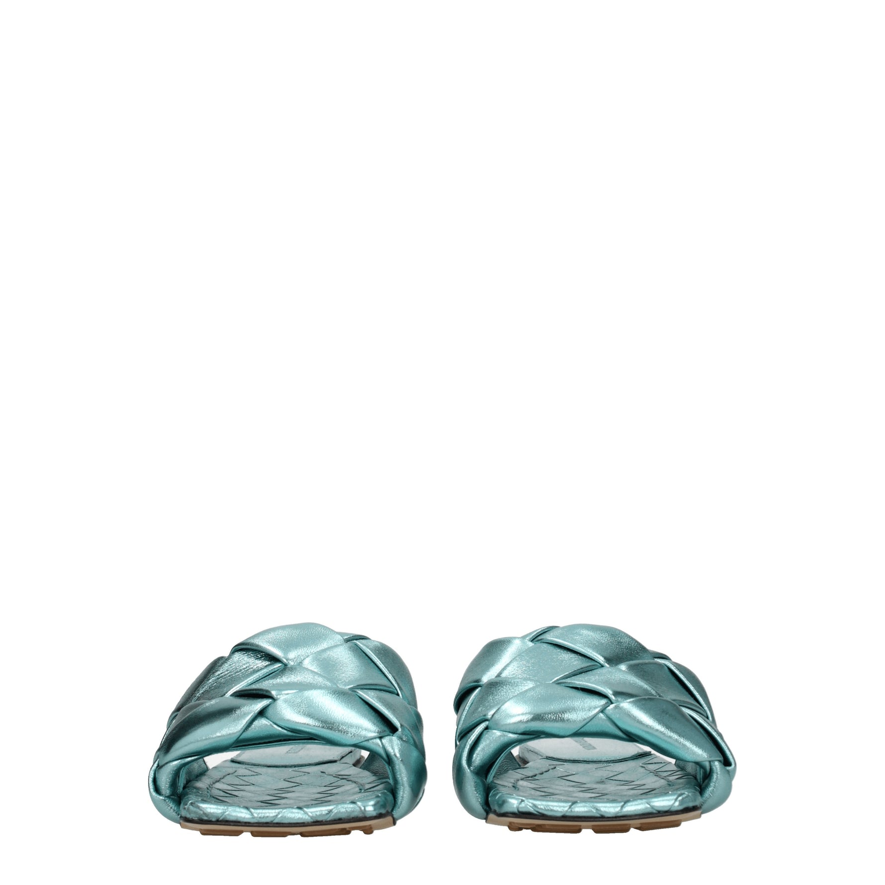 Bottega Veneta Ciabatte e Zoccoli Donna Pelle Celeste Luna Ghiacciata