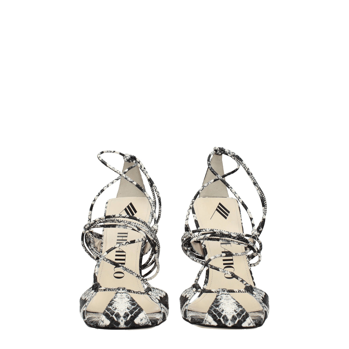 The Attico Sandali adele Donna Pelle Bianco Nero