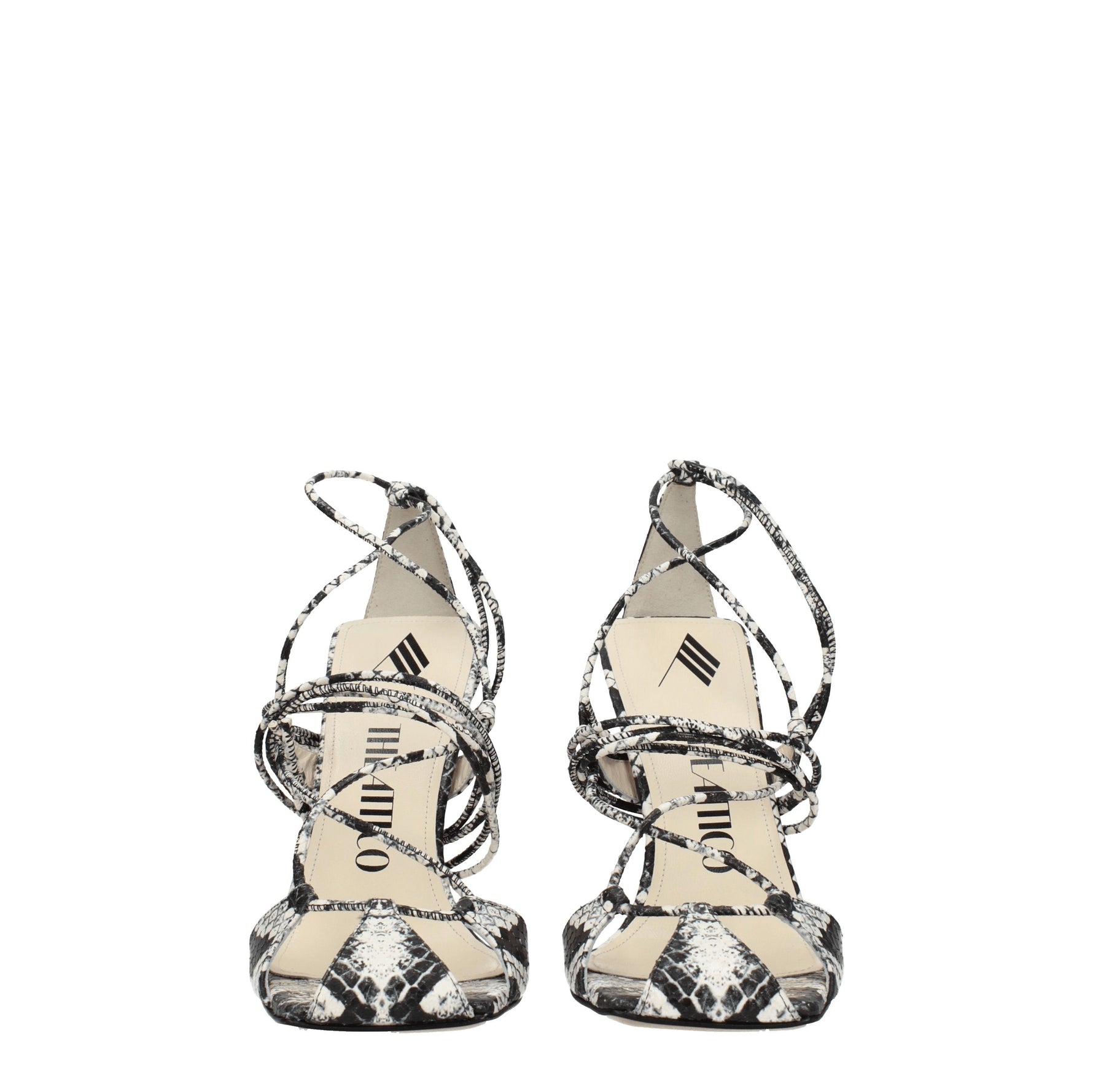 The Attico Sandali adele Donna Pelle Bianco Nero