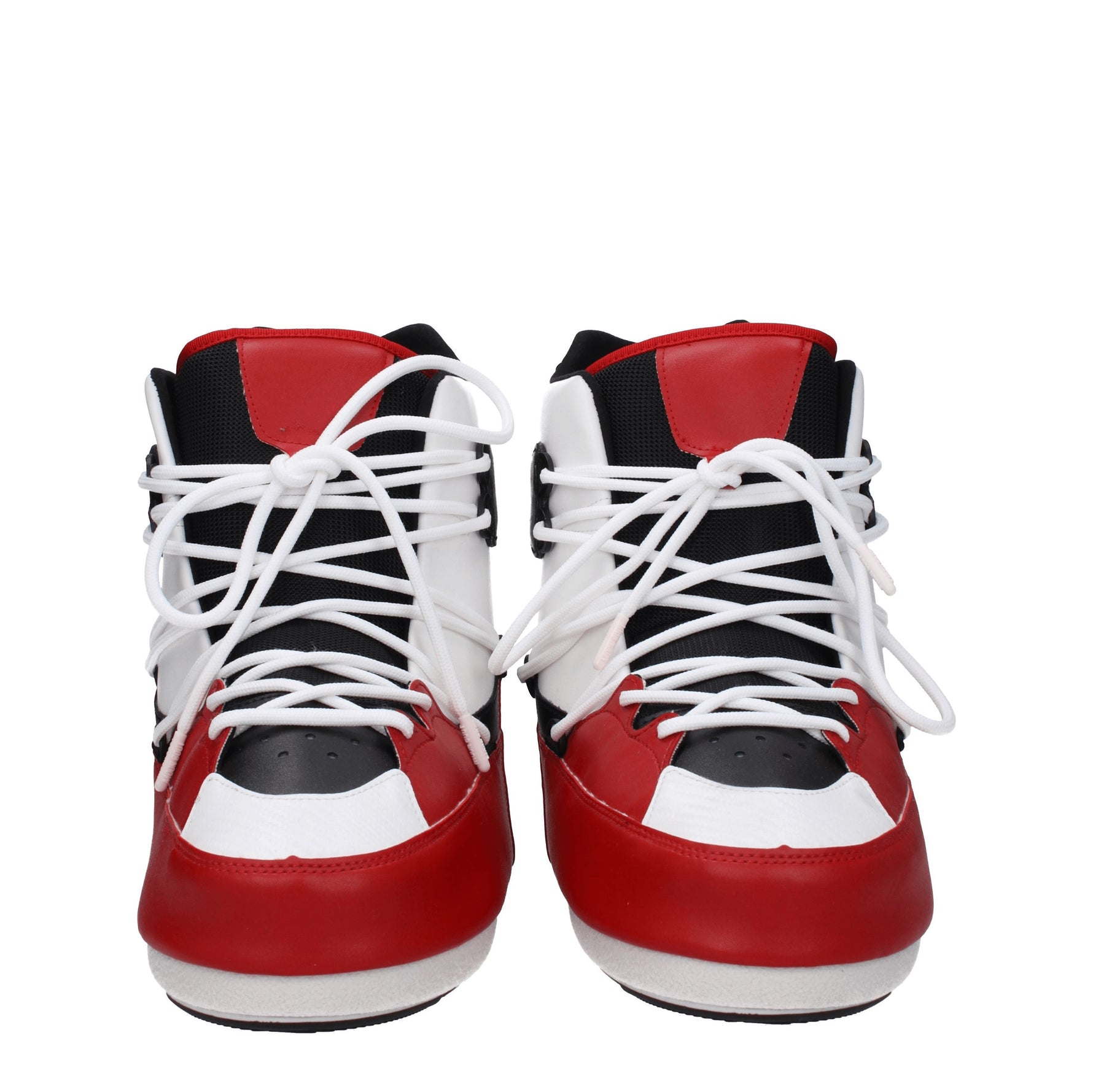 Moon Boot Stivaletti sneaker mid Uomo Tessuto Bianco Rosso