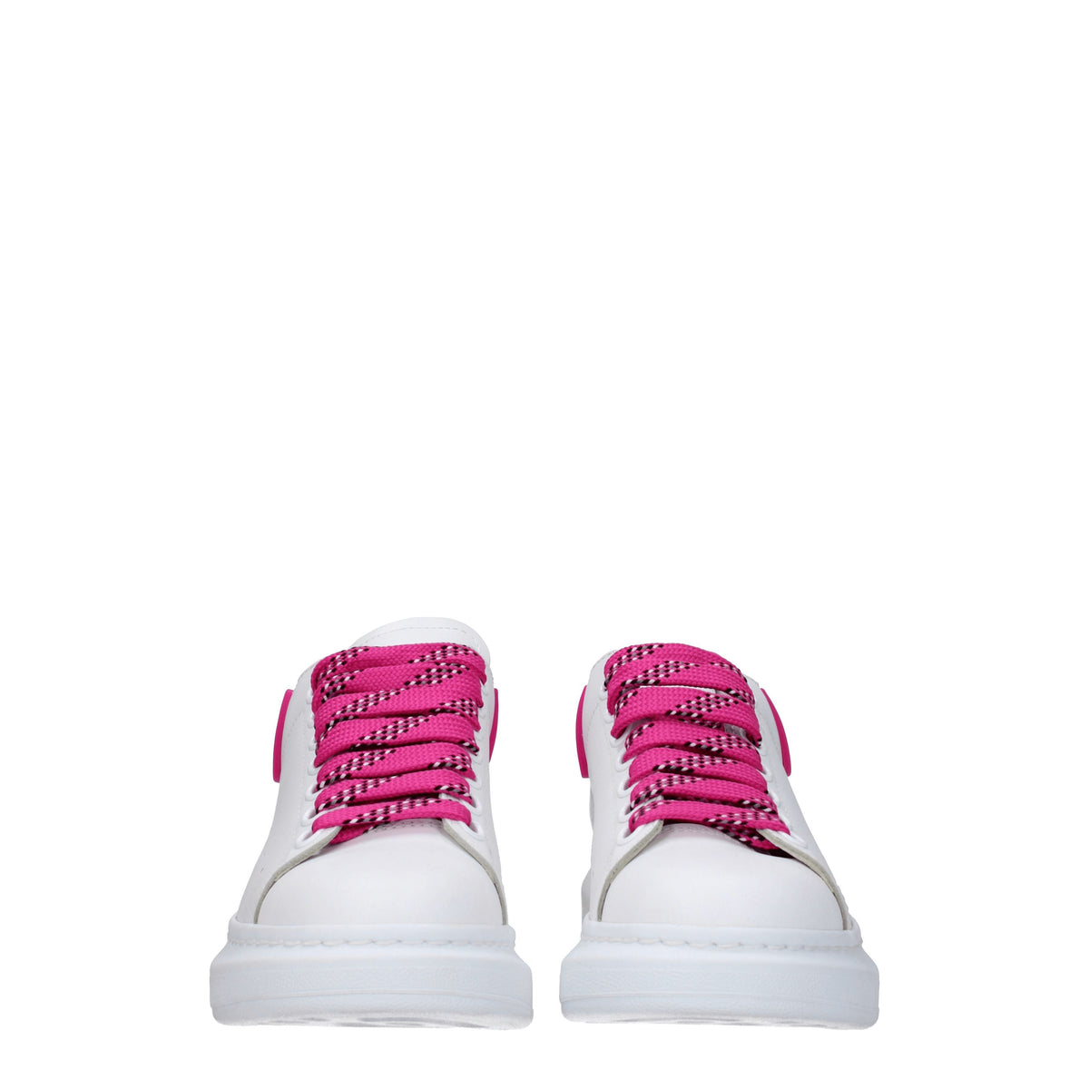 Alexander McQueen Sneakers oversize Donna Pelle Bianco Rosa Fluo