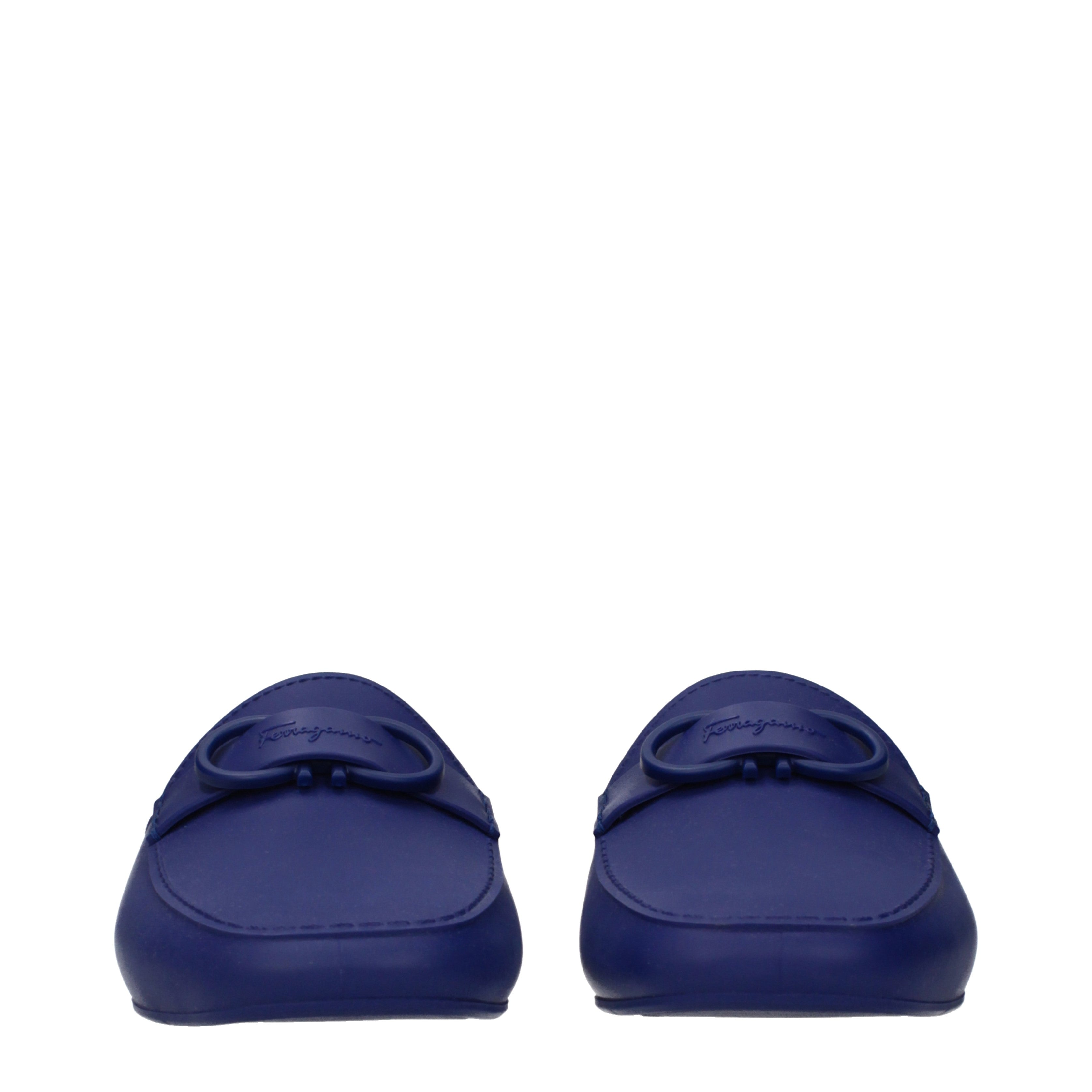 Salvatore Ferragamo Slippers and Clogs Men Leather Blue | B-Exit