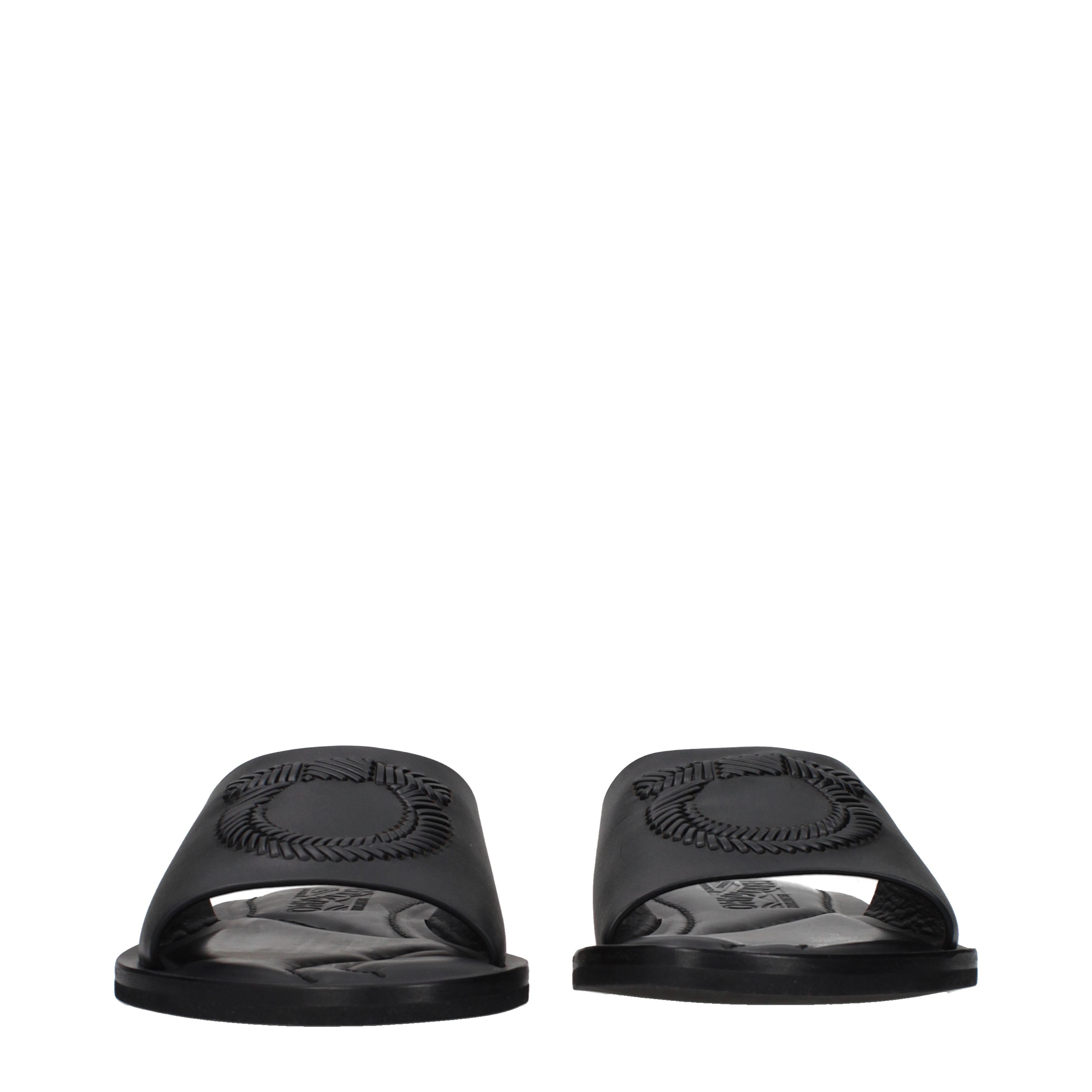 Salvatore Ferragamo Slippers and Clogs Men Leather Black | B-Exit