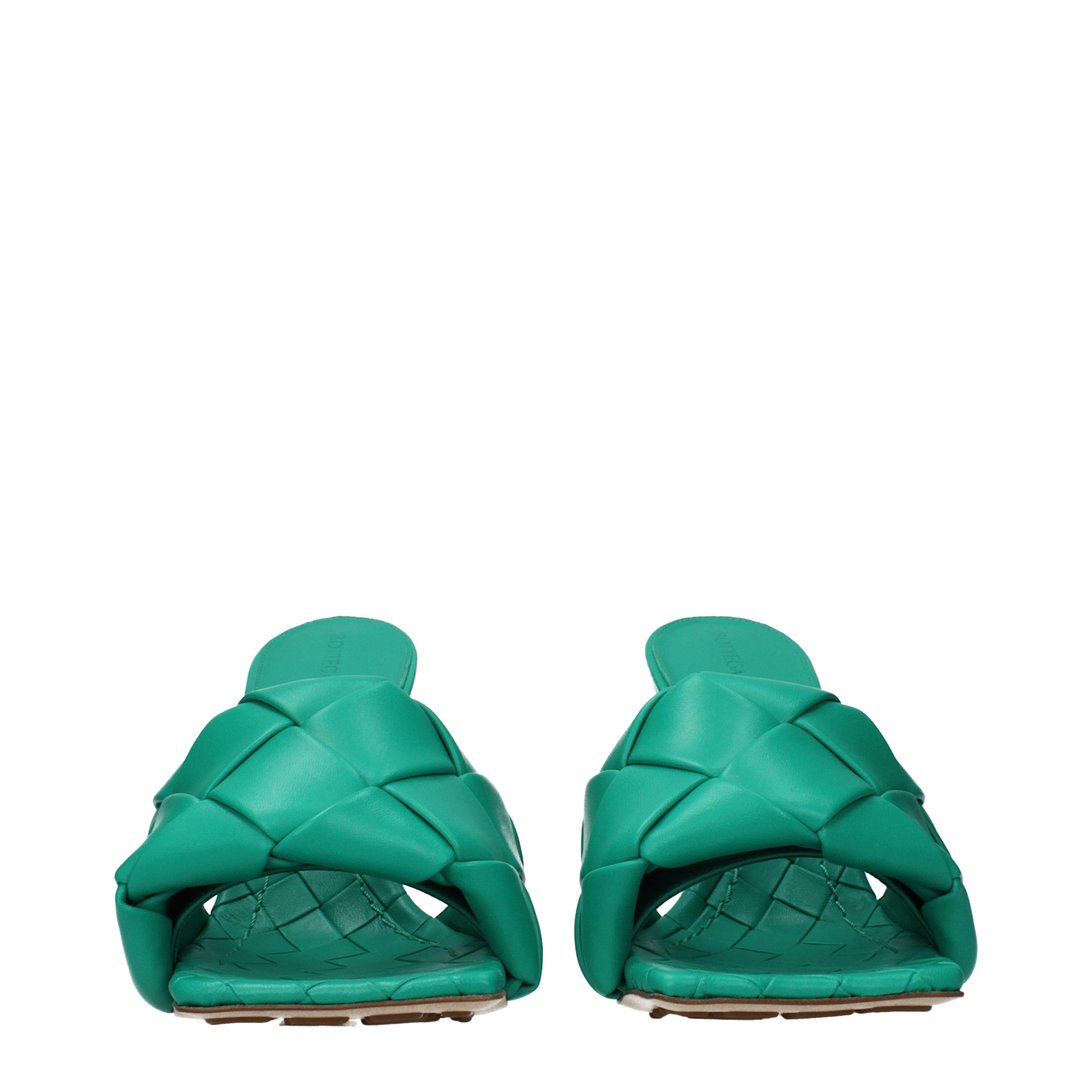 Bottega Veneta サンダル 女性 皮革 緑/Acid Turquoise | B-Exit – B