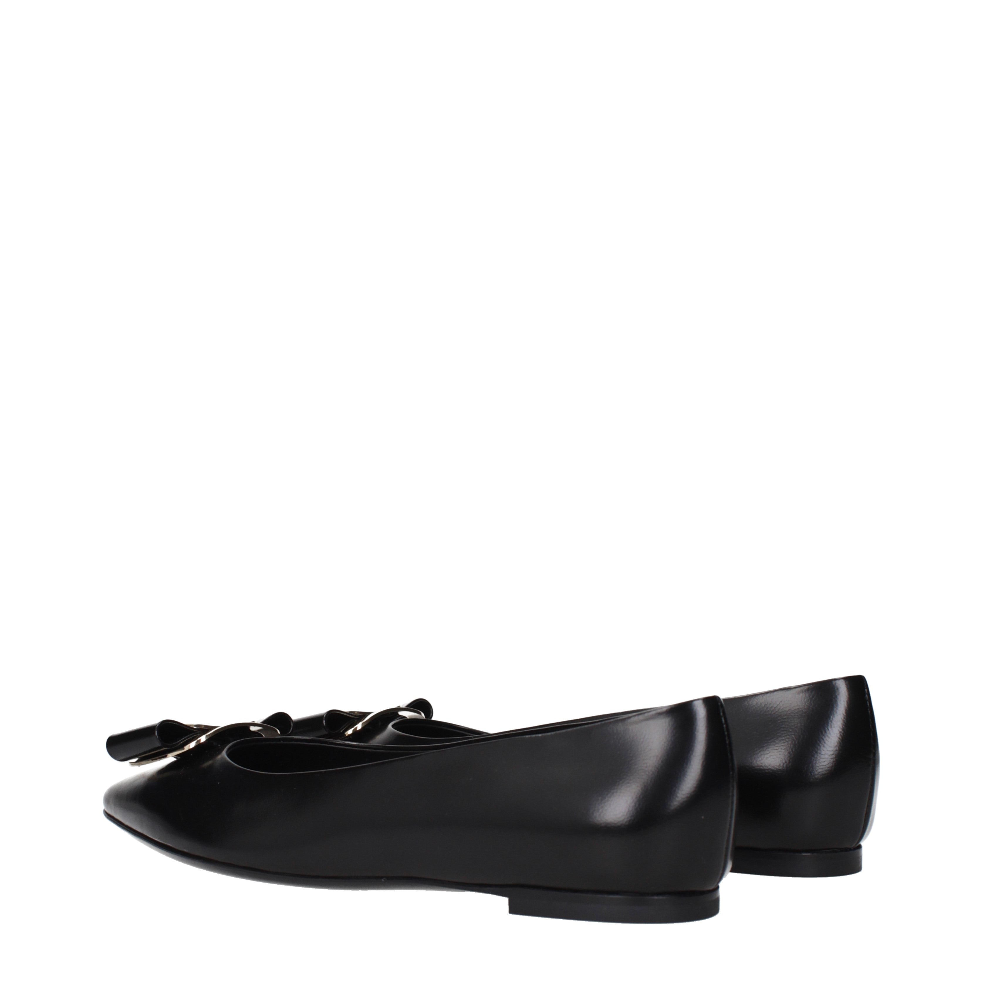 Salvatore Ferragamo Ballet Flats Women Leather Black | B-Exit – B
