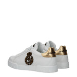 Dolce&Gabbana Sneakers Uomo Pelle Bianco Oro