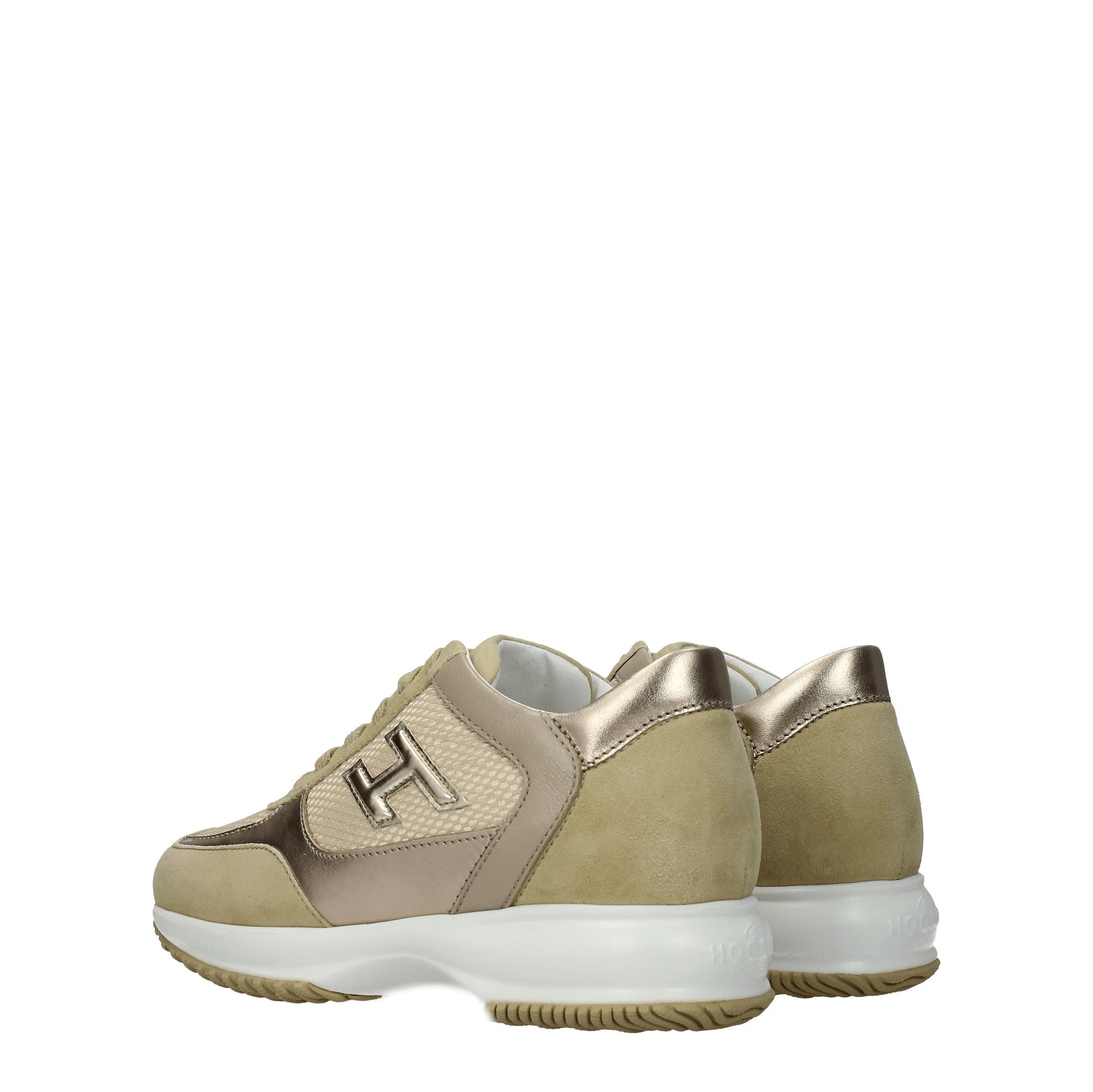Hogan Sneakers interactive Donna Tessuto Beige Platino