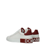 Dolce&Gabbana Sneakers Uomo Pelle Bianco Rosso