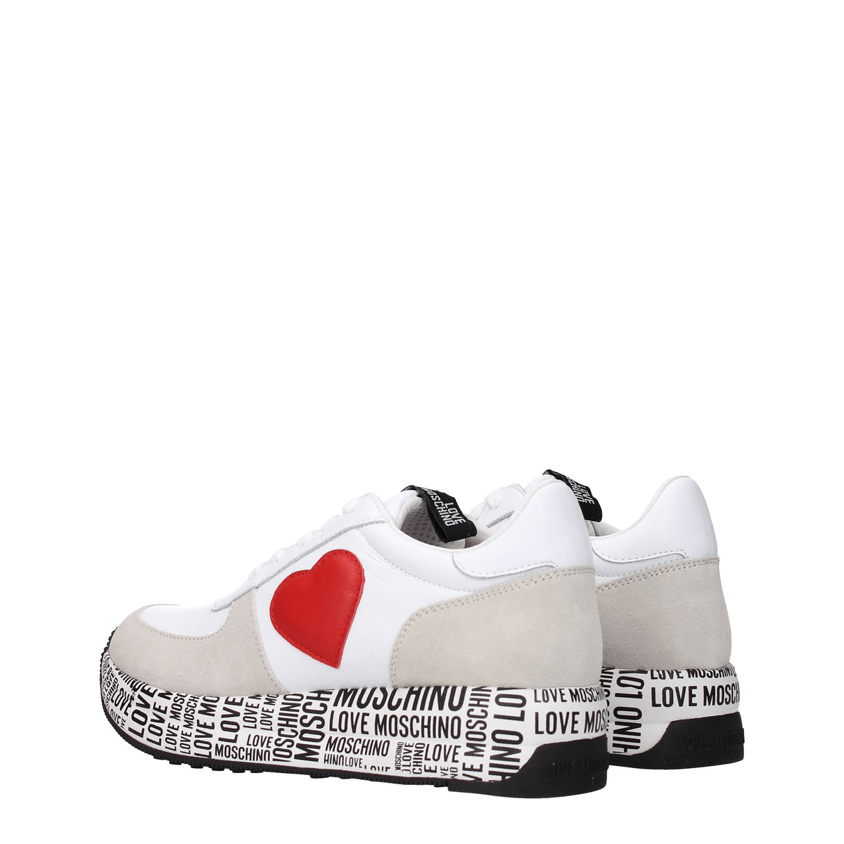 Love Moschino Sneakers Donna Pelle Bianco Rosso