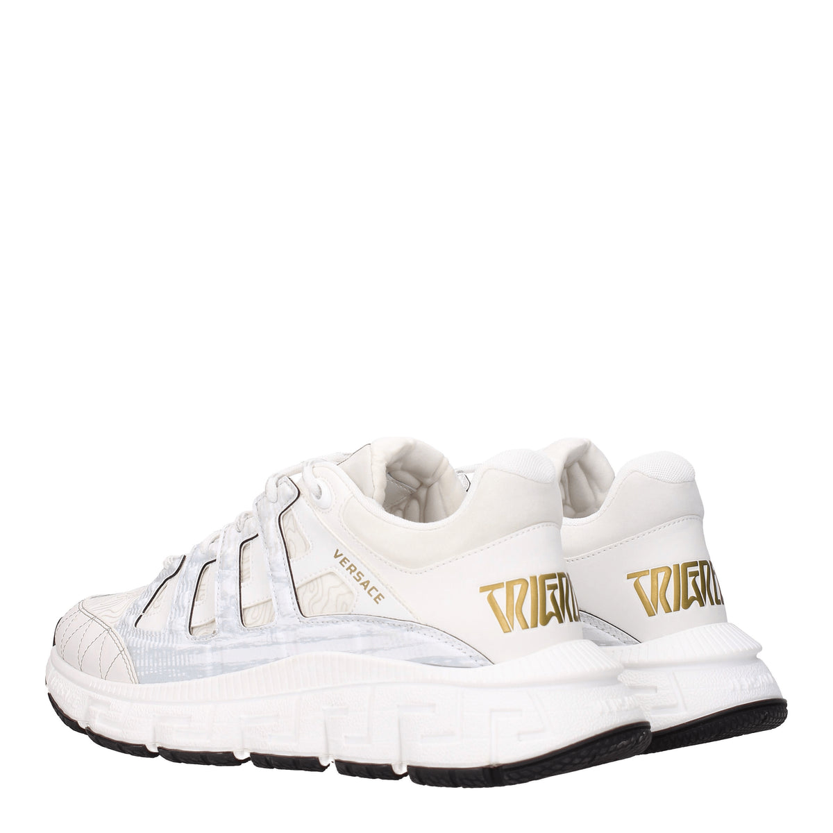 Versace Sneakers trigreca Uomo Pelle Bianco Bianco Sporco