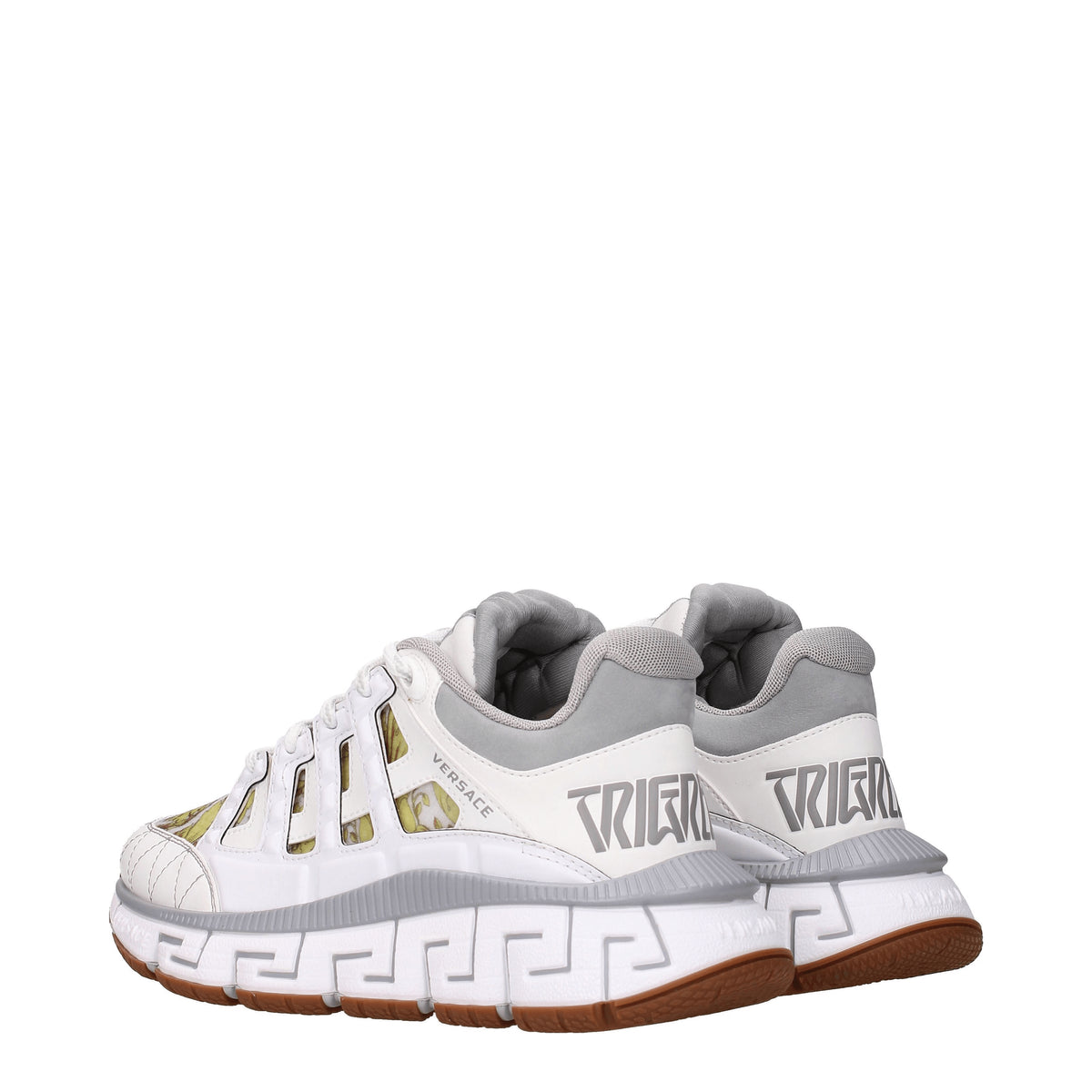 Versace Sneakers trigreca Donna Pelle Bianco Grigio