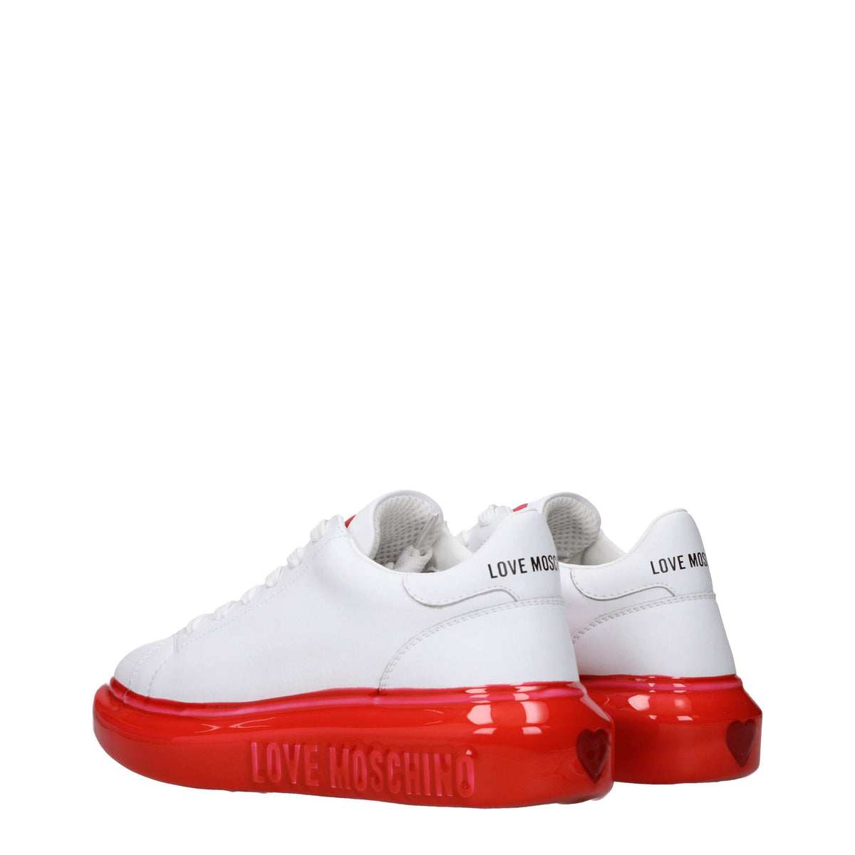 Love Moschino Sneakers Donna Pelle Bianco Rosso