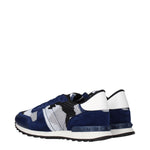 Valentino Garavani Sneakers Uomo Tessuto Argento Blu