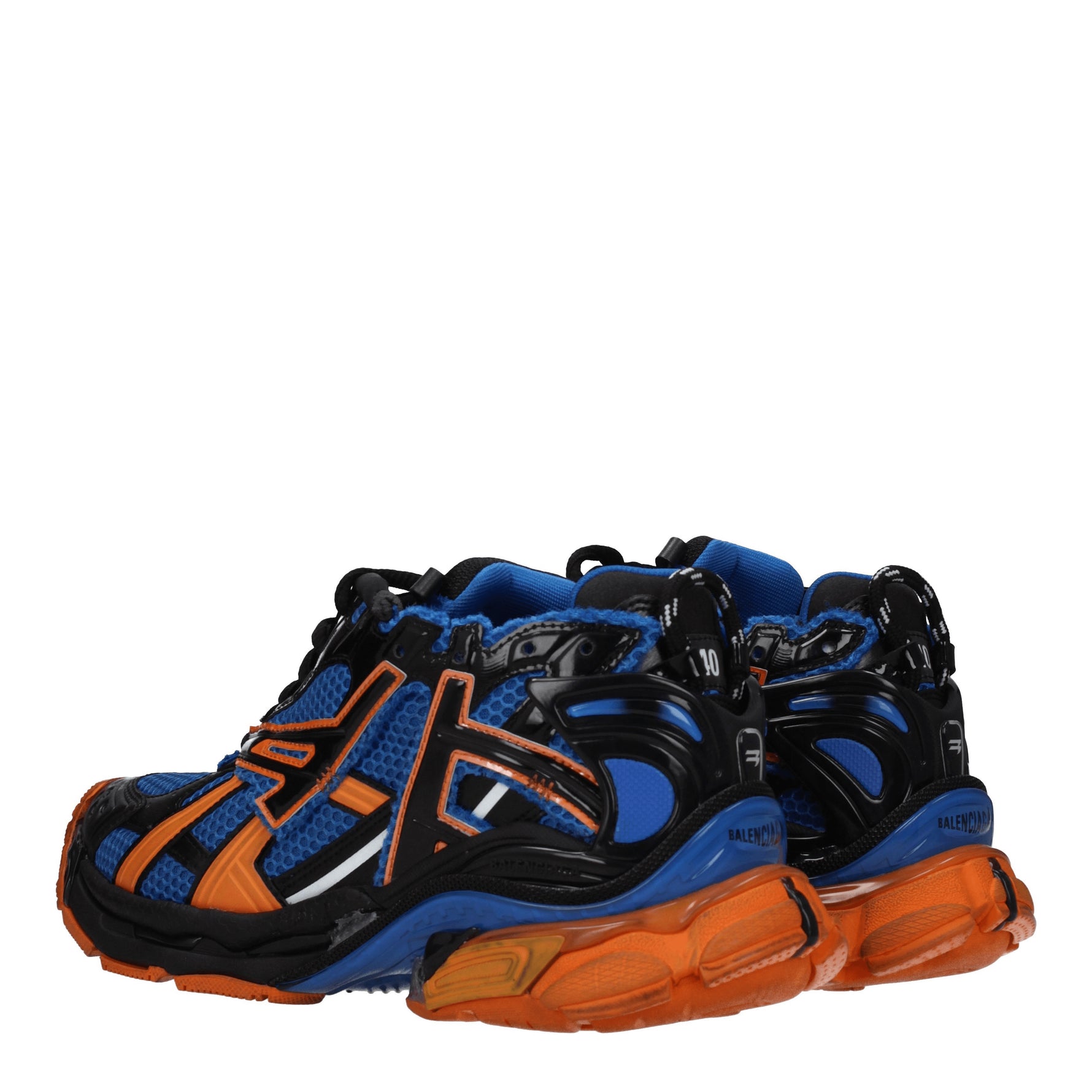 Balenciaga Sneakers runner Uomo Tessuto Blu Arancione