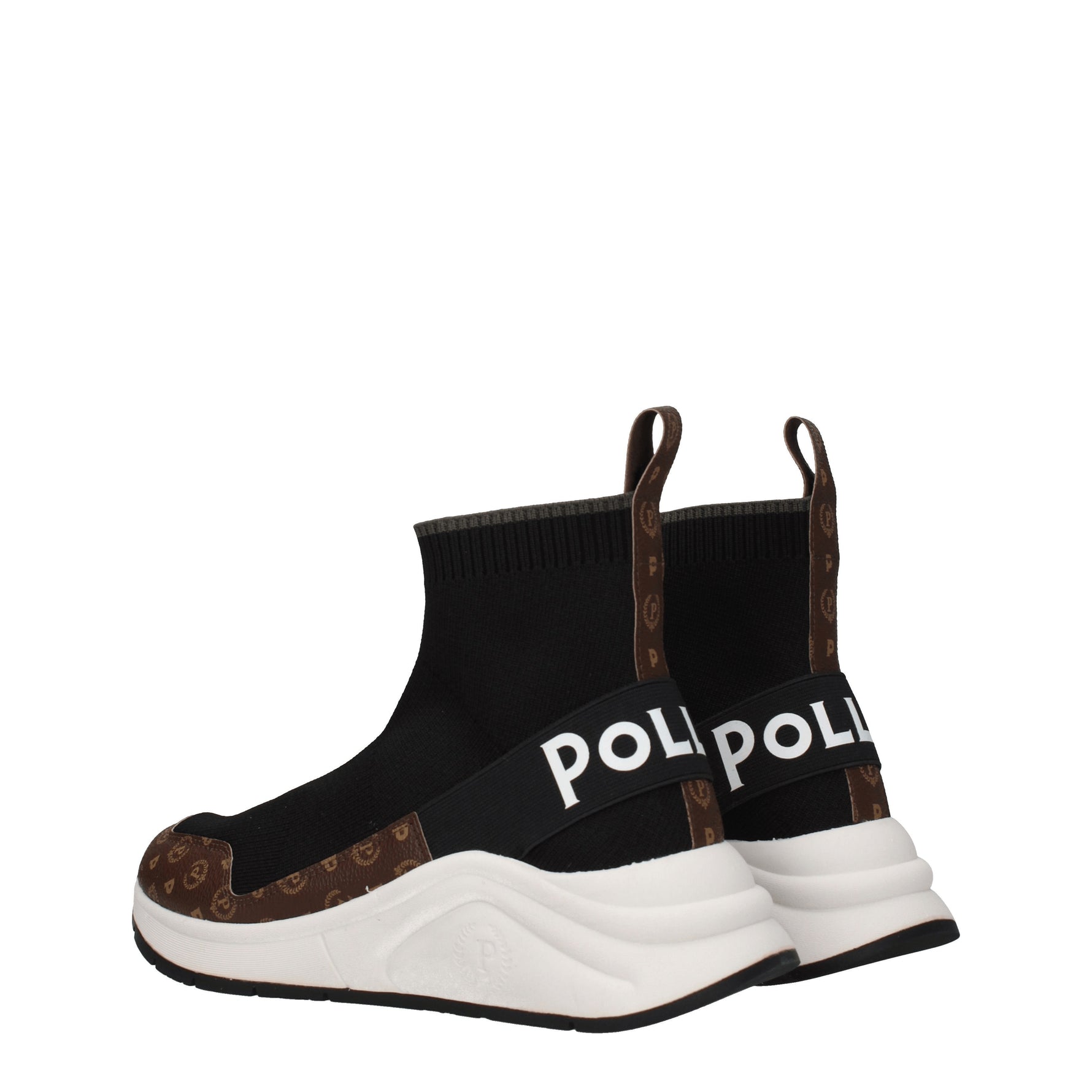 Pollini Sneakers Donna Tessuto Marrone Nero