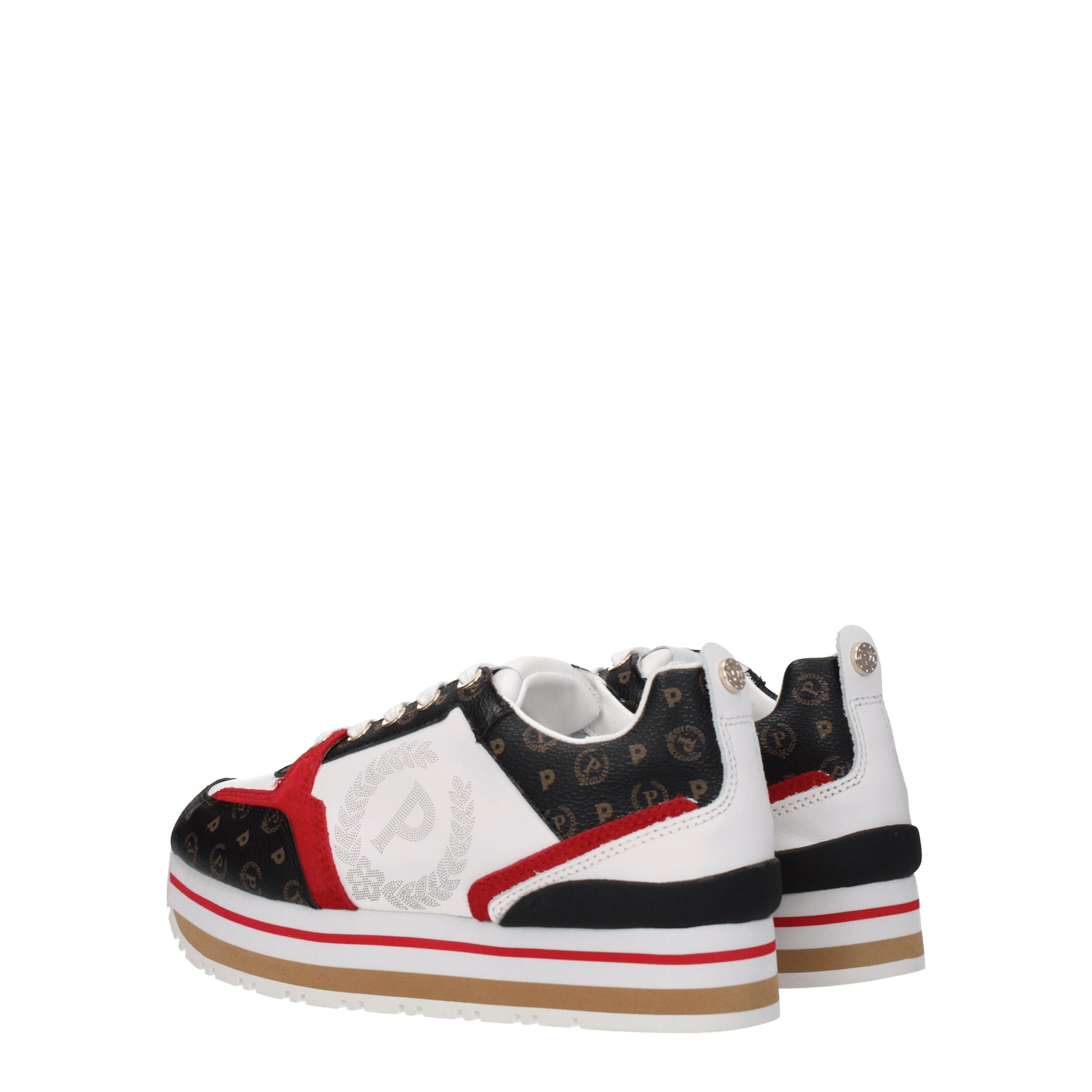 Pollini Sneakers Donna Tessuto Bianco Rosso