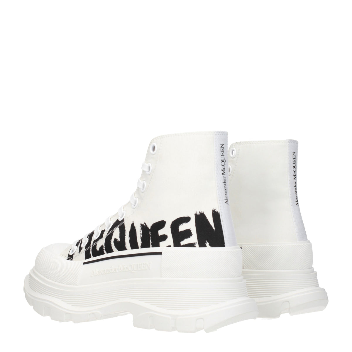 Alexander McQueen Sneakers Uomo Tessuto Bianco