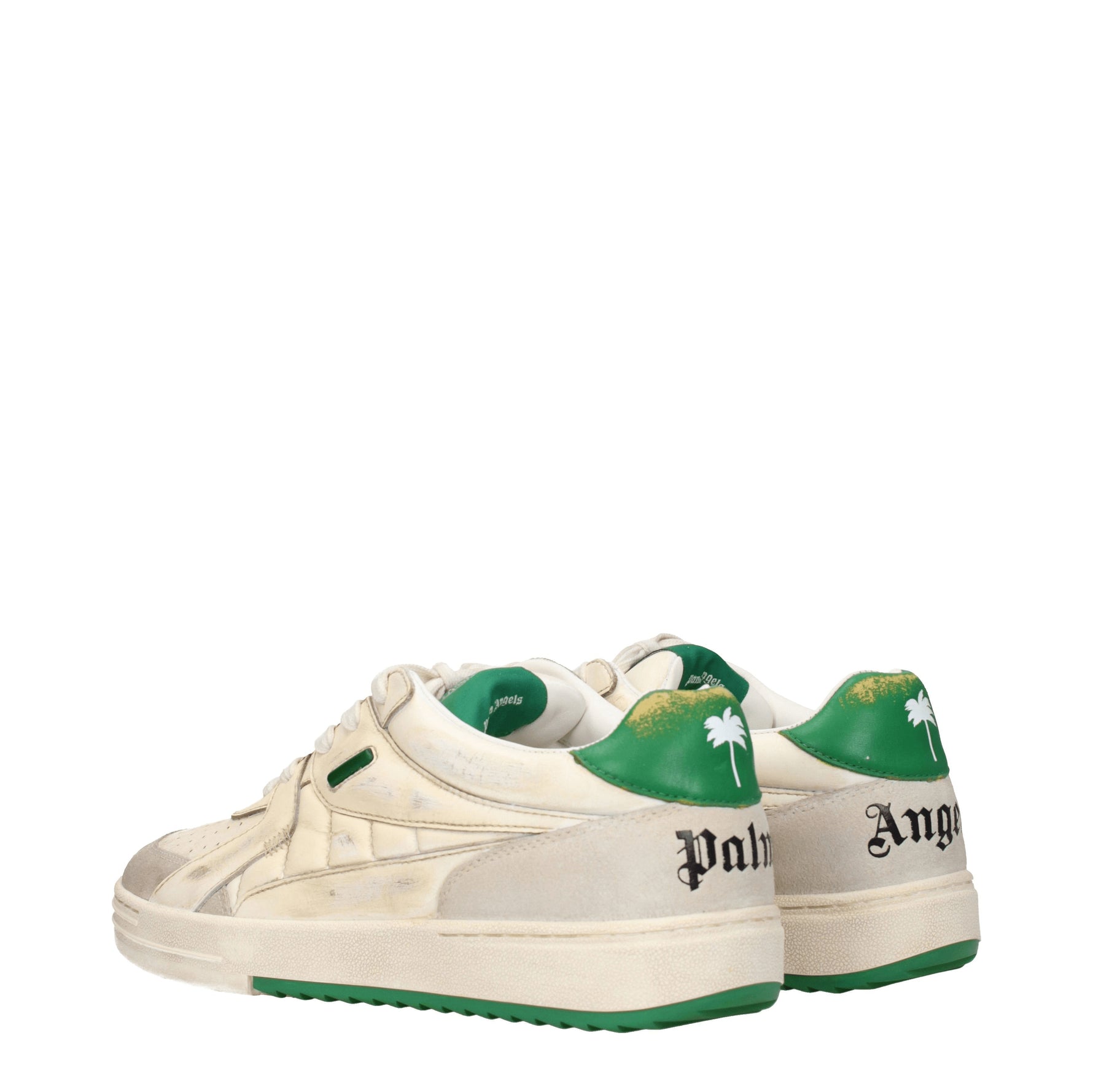 Palm Angels Sneakers university Uomo Pelle Beige Verde