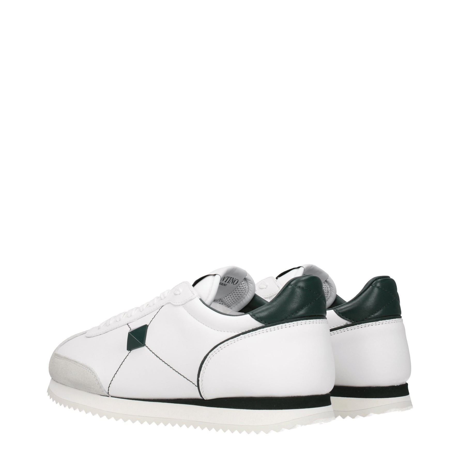 Valentino Garavani Sneakers Uomo Pelle Bianco Verde Scuro